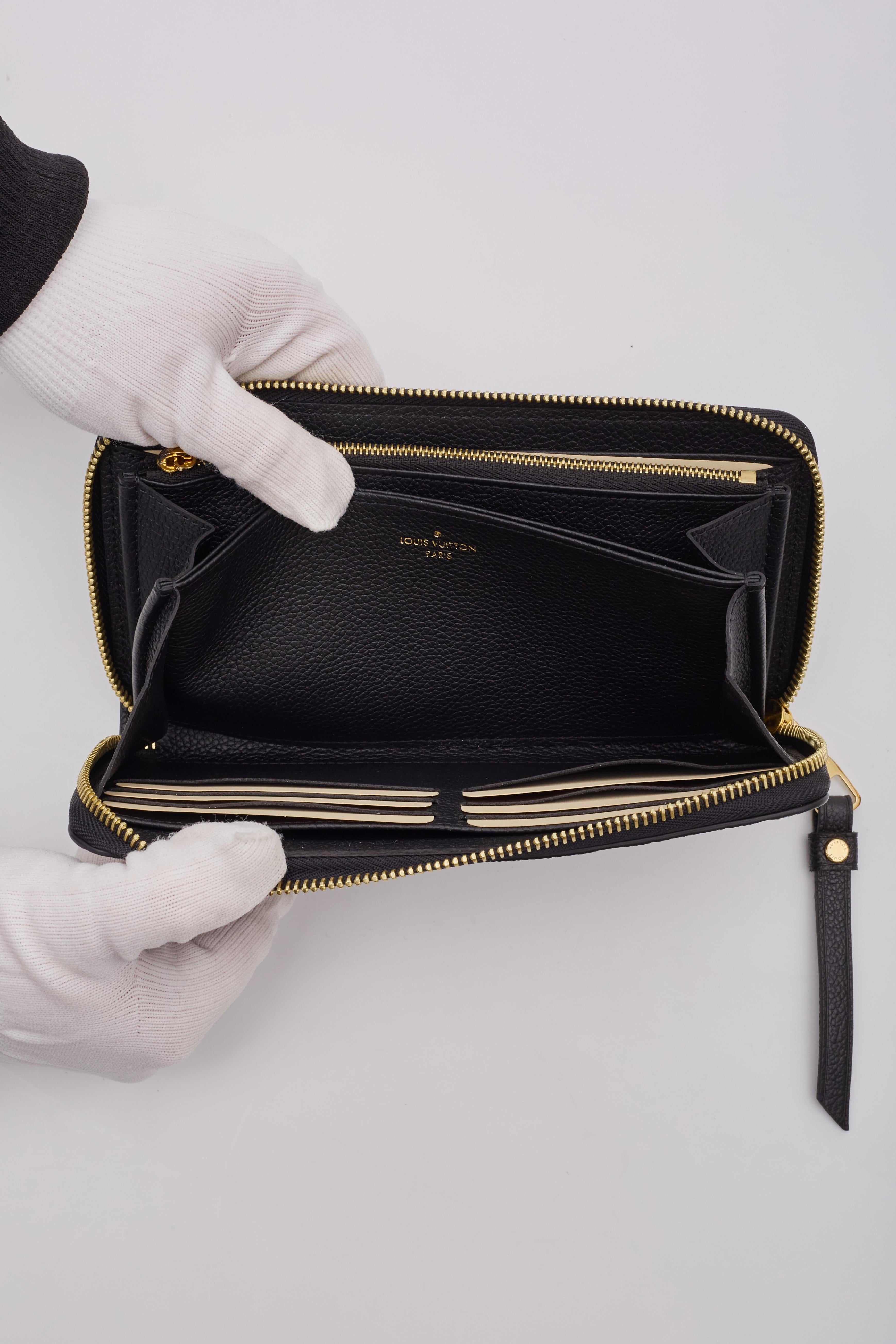 Louis Vuitton Black Monogram Empreinte Zippy Wallet For Sale 1