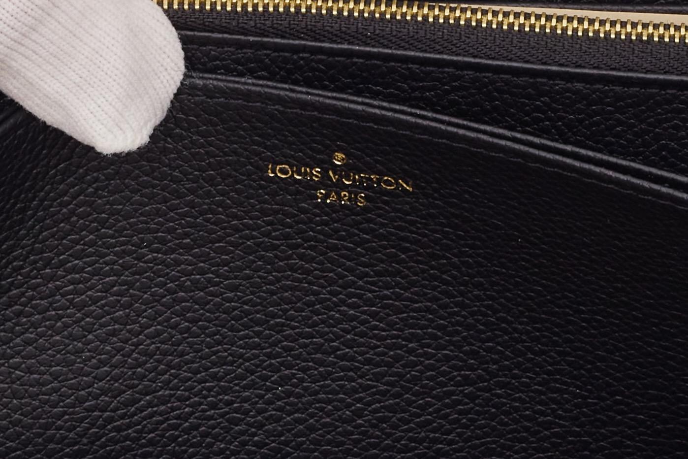 Louis Vuitton Black Monogram Empreinte Zippy Wallet For Sale 2
