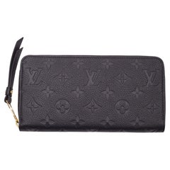Used Louis Vuitton Black Monogram Empreinte Zippy Wallet