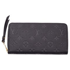 Louis Vuitton Schwarz Monogramm Empreinte Zippy Brieftasche