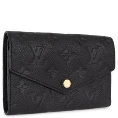 LOUIS VUITTON black Monogram Emrpeinte leather VICTORINE Wallet