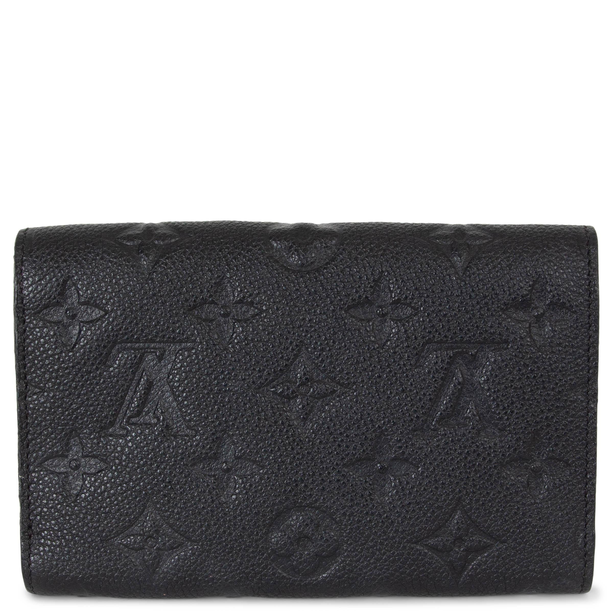 Black LOUIS VUITTON black Monogram Emrpeinte leather VICTORINE Wallet For Sale