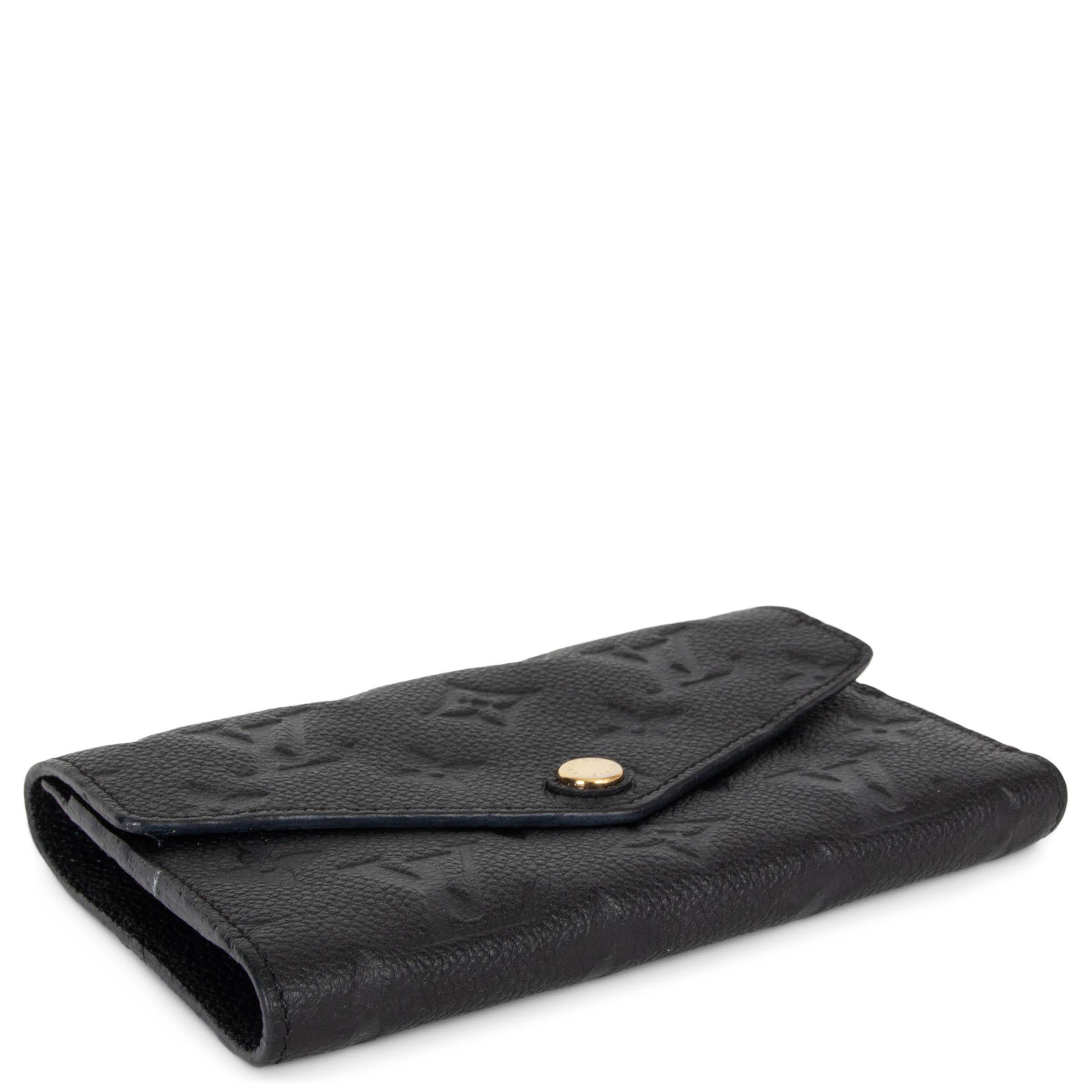 LOUIS VUITTON black Monogram Emrpeinte leather VICTORINE Wallet In Excellent Condition For Sale In Zürich, CH