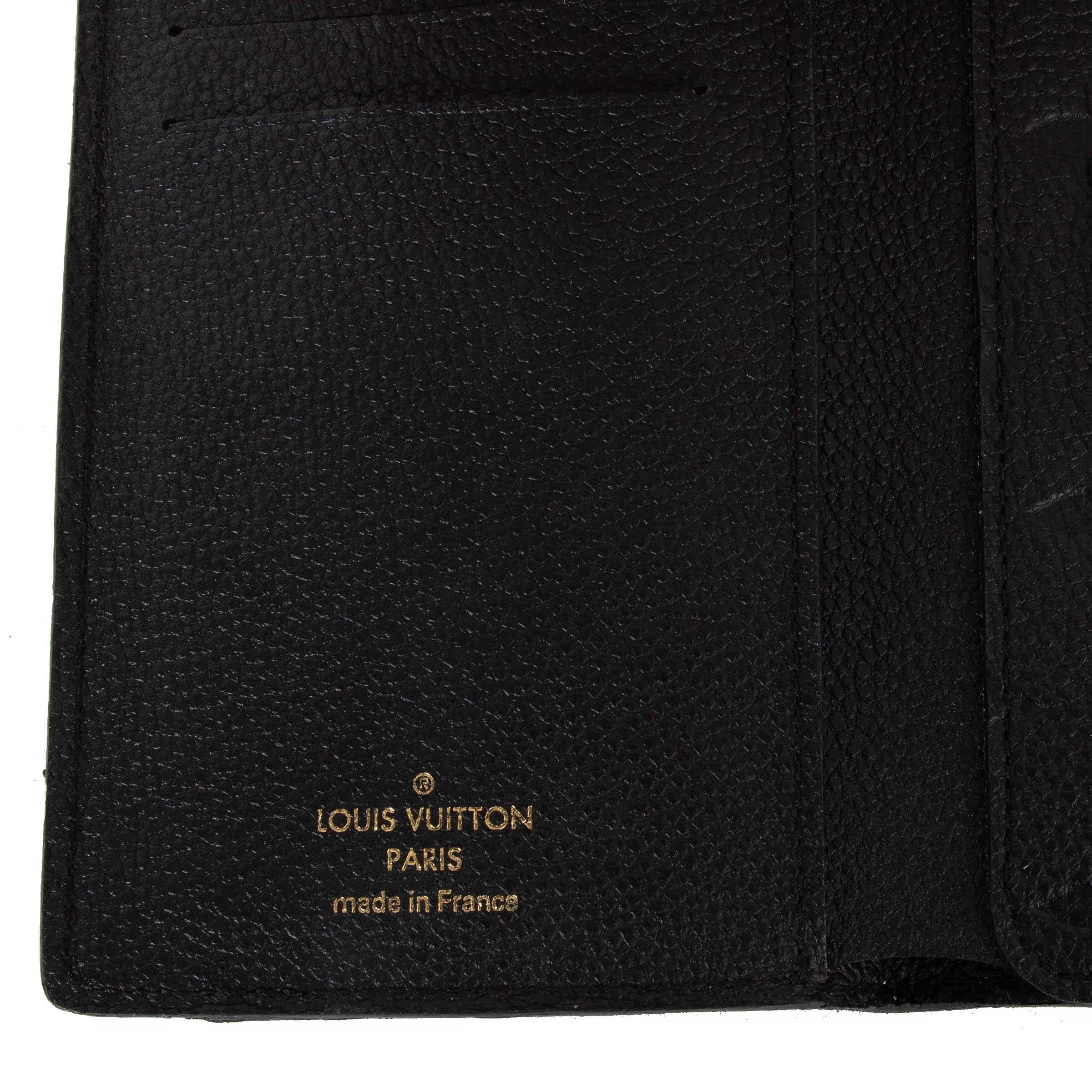 Women's LOUIS VUITTON black Monogram Emrpeinte leather VICTORINE Wallet For Sale