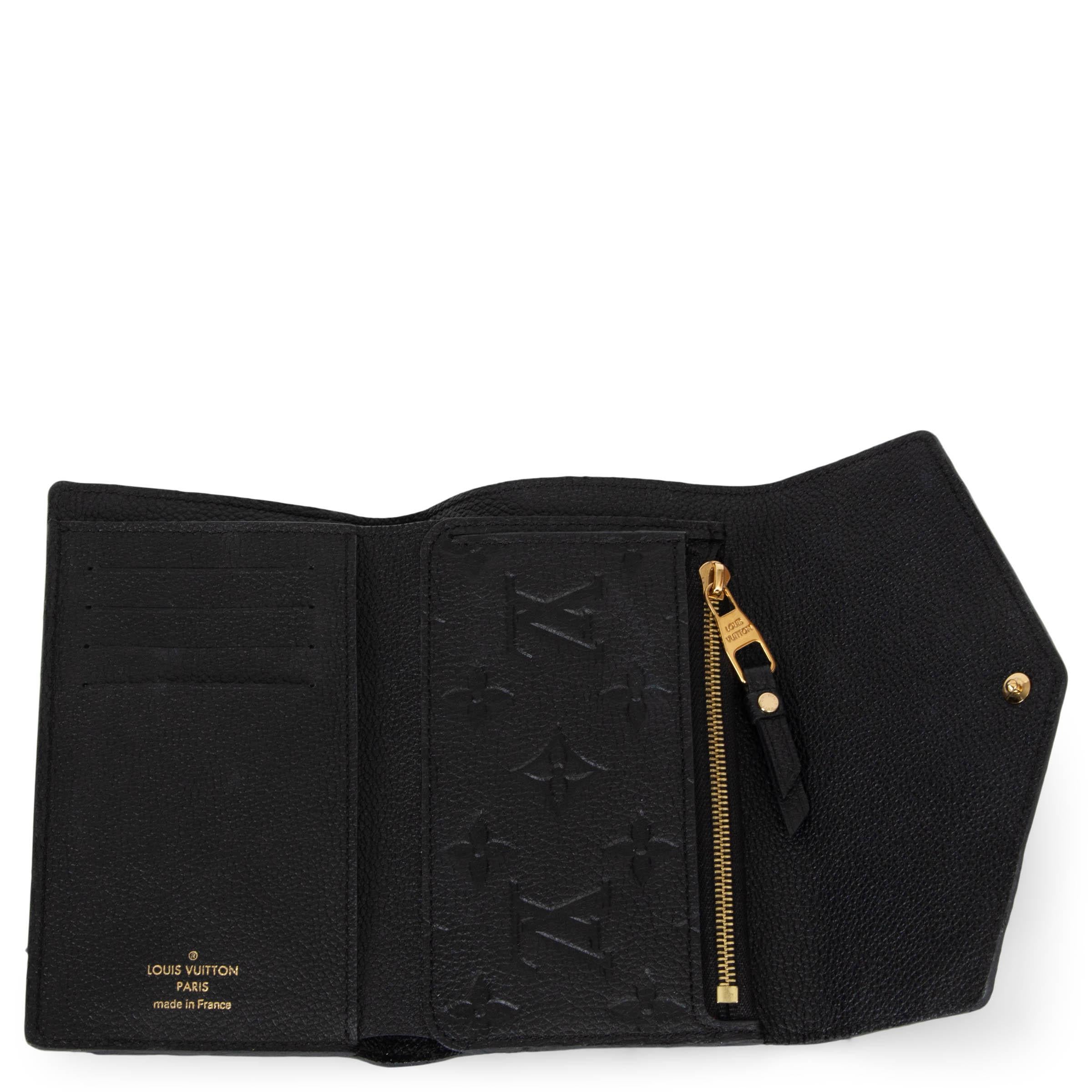 LOUIS VUITTON black Monogram Emrpeinte leather VICTORINE Wallet For Sale 2