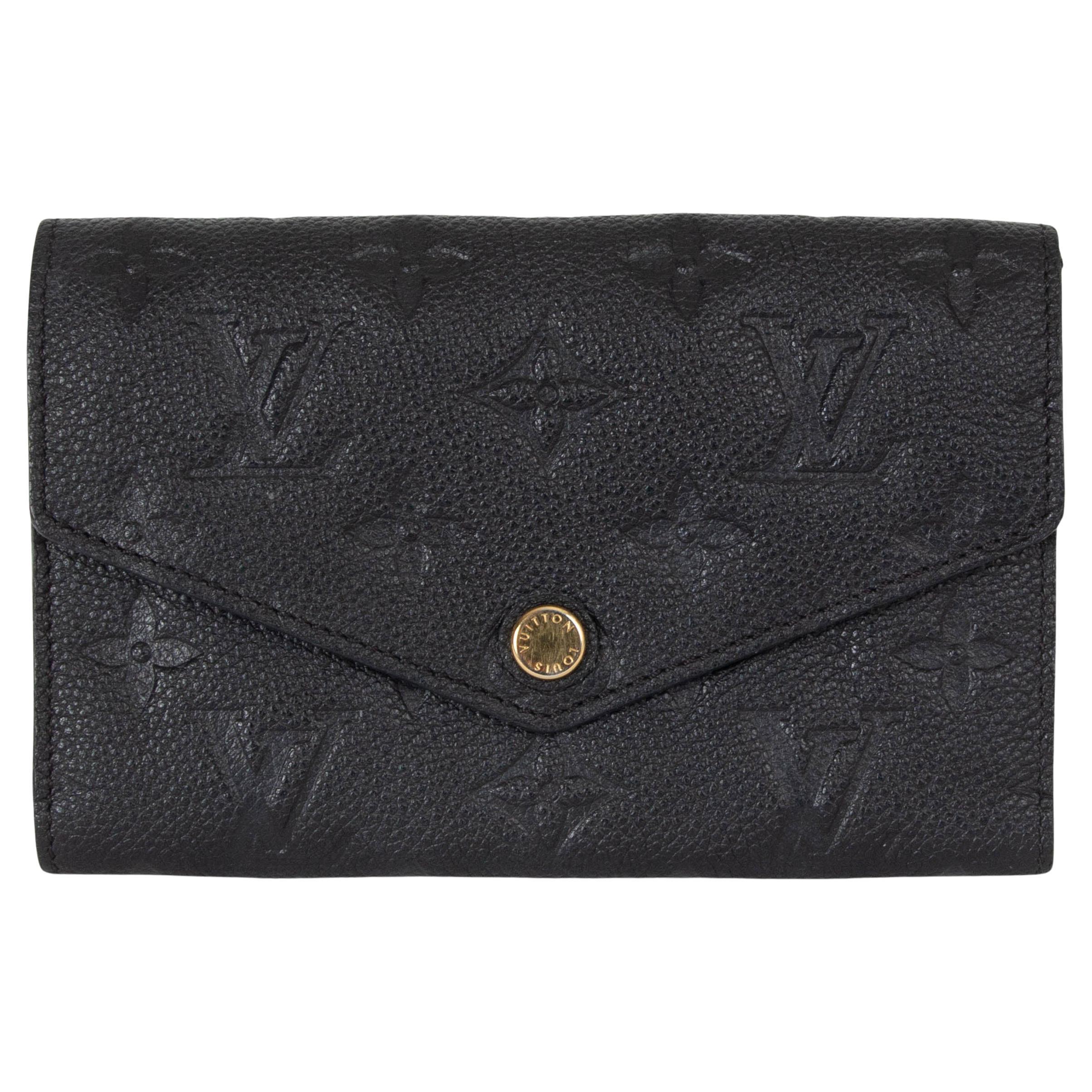 LOUIS VUITTON black Monogram Emrpeinte leather VICTORINE Wallet For Sale