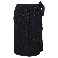 Louis Vuitton Black Monogram Fil Coupé Wrap Skirt M