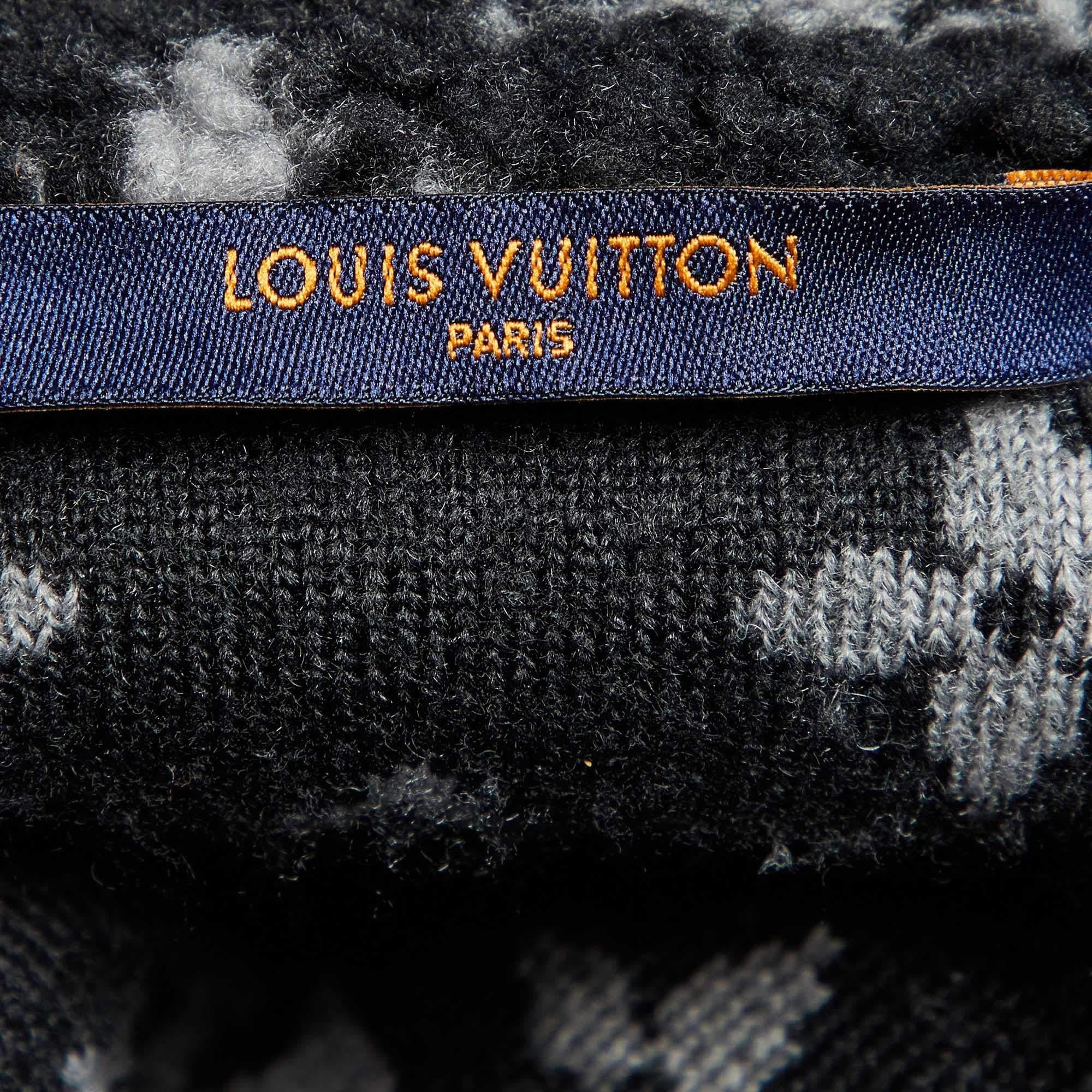 Louis Vuitton Black Monogram Fleece Zip-Up Teddy Jacket L 1
