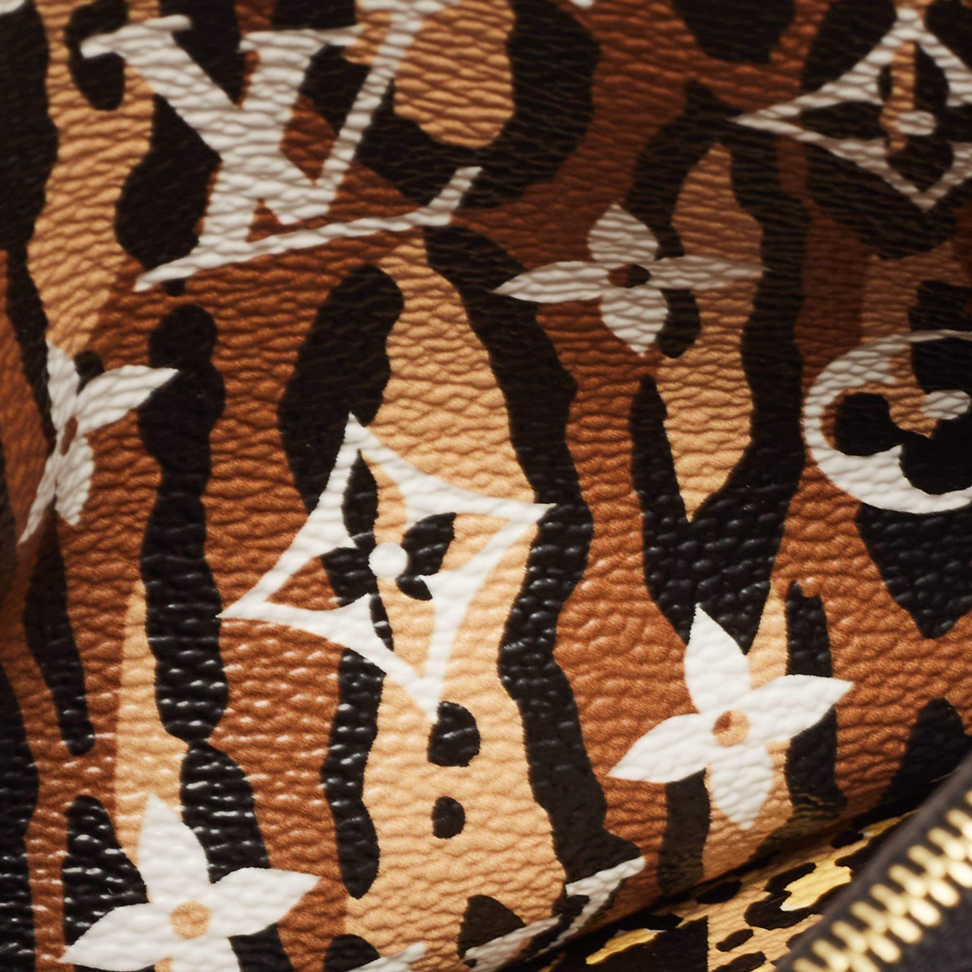 Louis Vuitton Schwarz Monogramm Riesen Leinwand Dschungel Double Zip Pochette 2