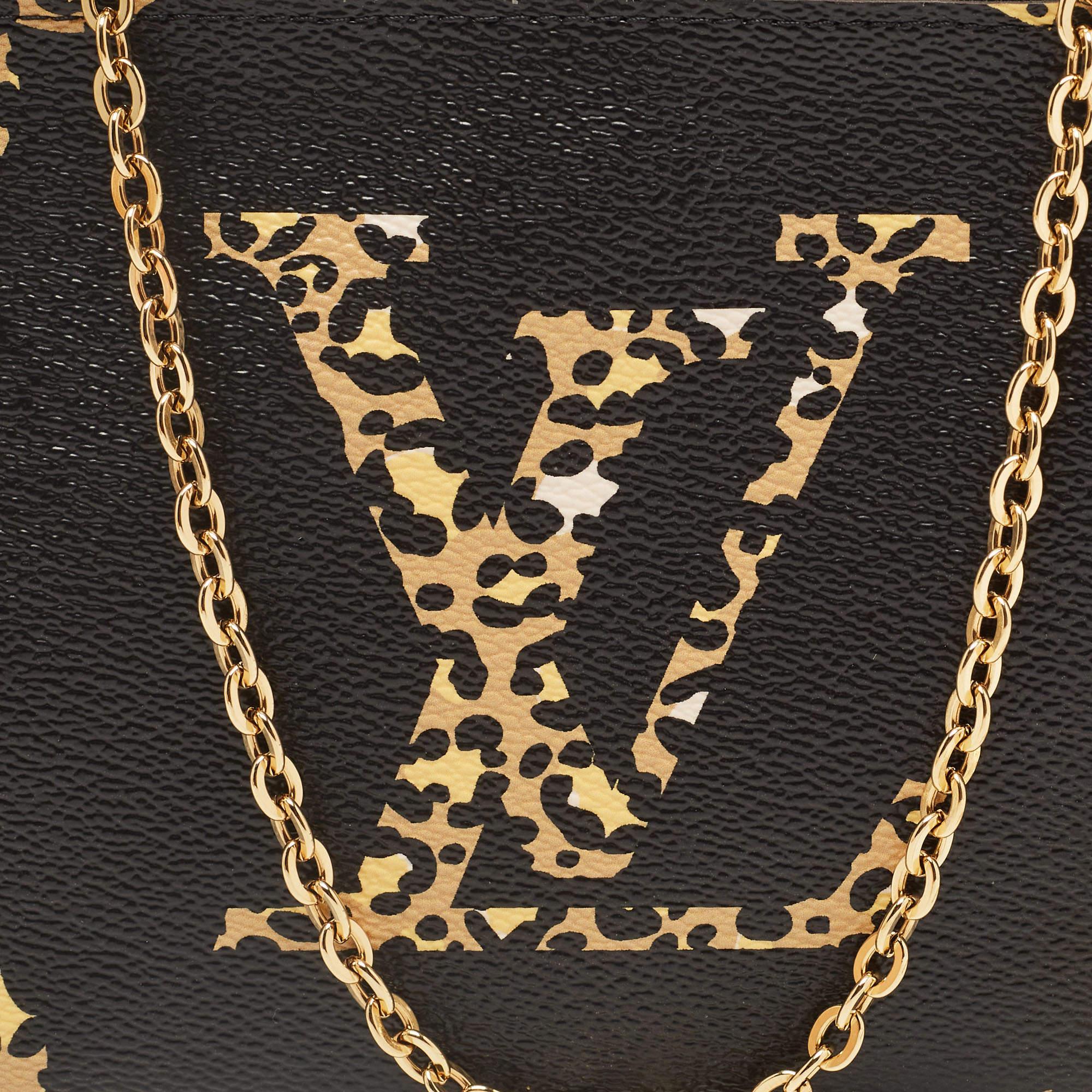 Louis Vuitton Schwarz Monogramm Riesen Leinwand Dschungel Double Zip Pochette 3