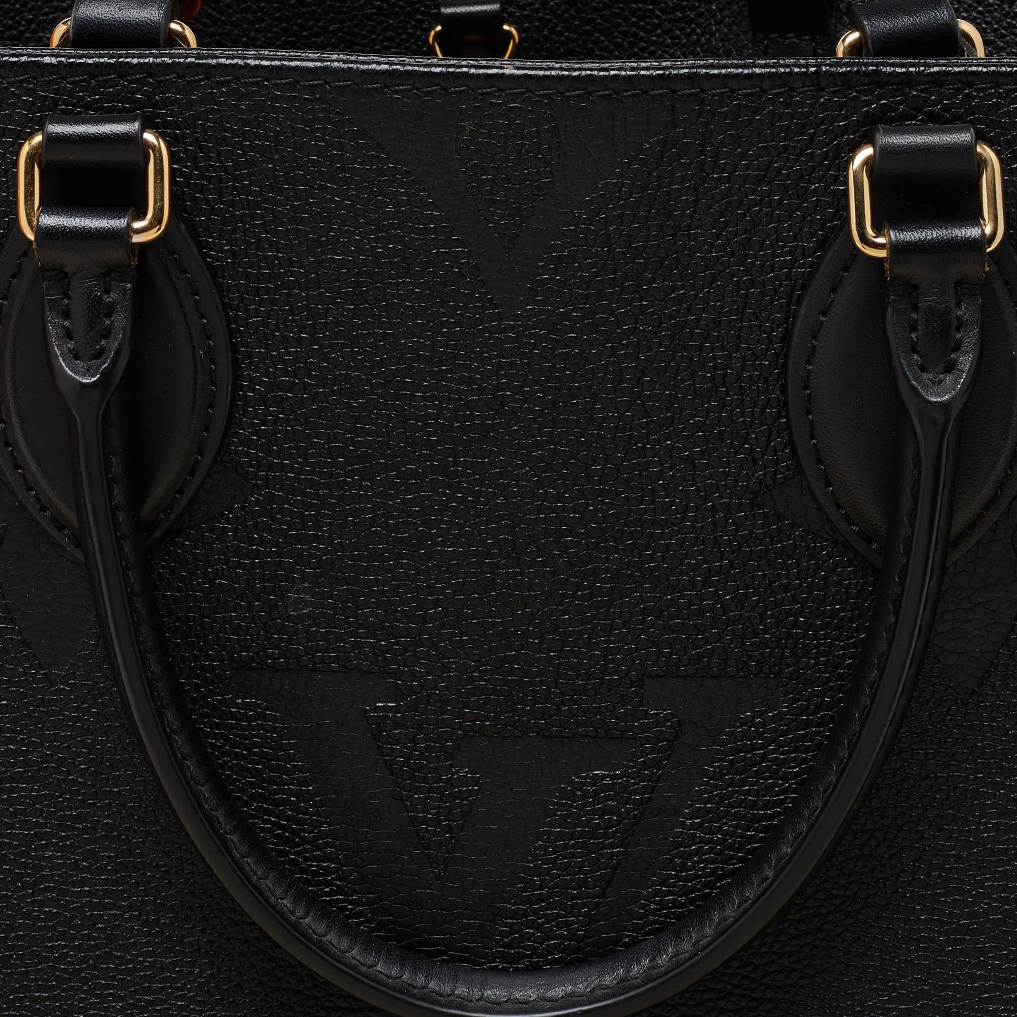 Louis Vuitton Black Monogram Giant Empreinte Leather Onthego MM Bag For Sale 1