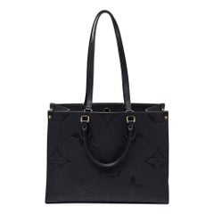 Louis Vuitton Black Monogram Giant Empreinte Leather Onthego MM Bag