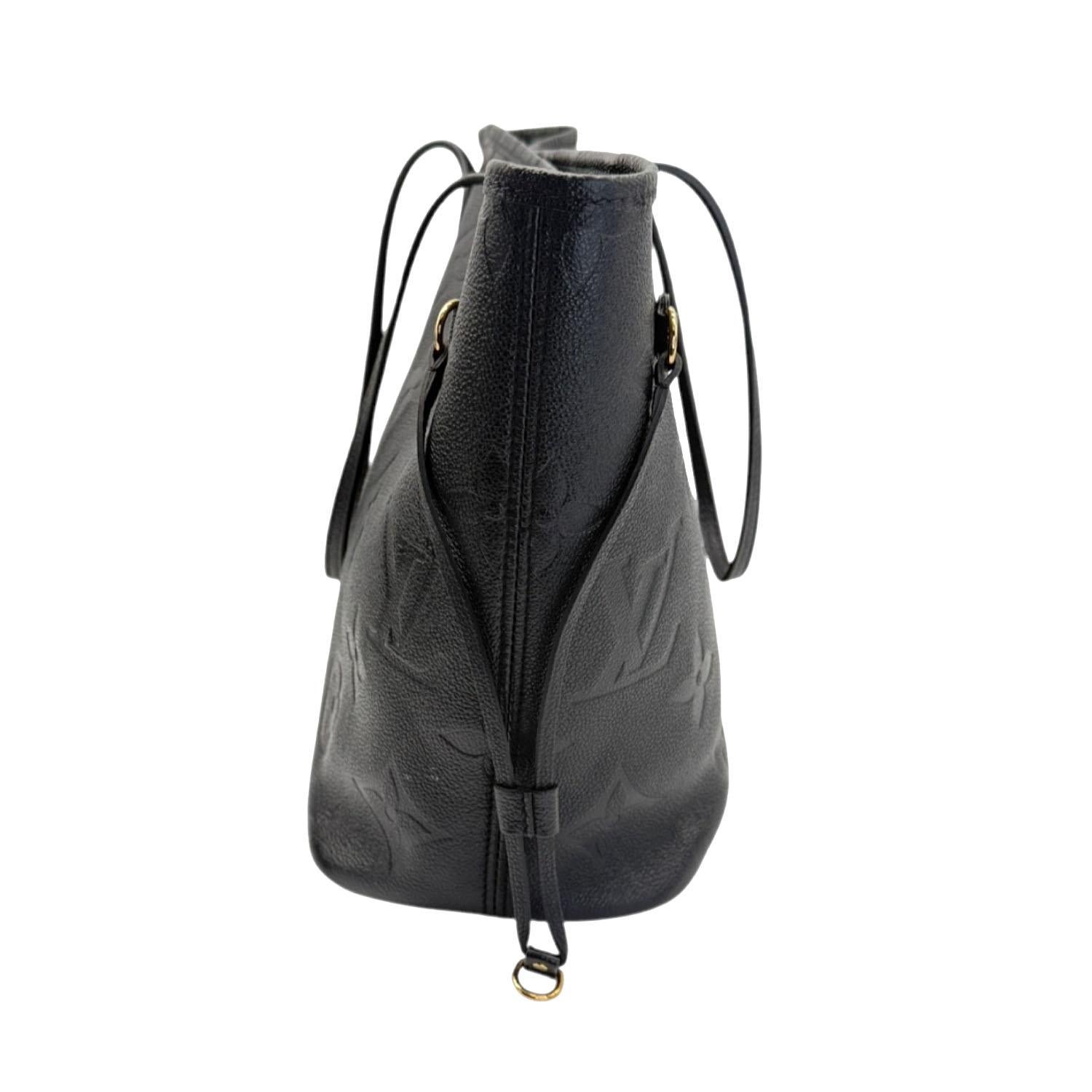 Louis Vuitton Black Monogram Giant Empreinte Neverfull MM In Good Condition For Sale In Scottsdale, AZ