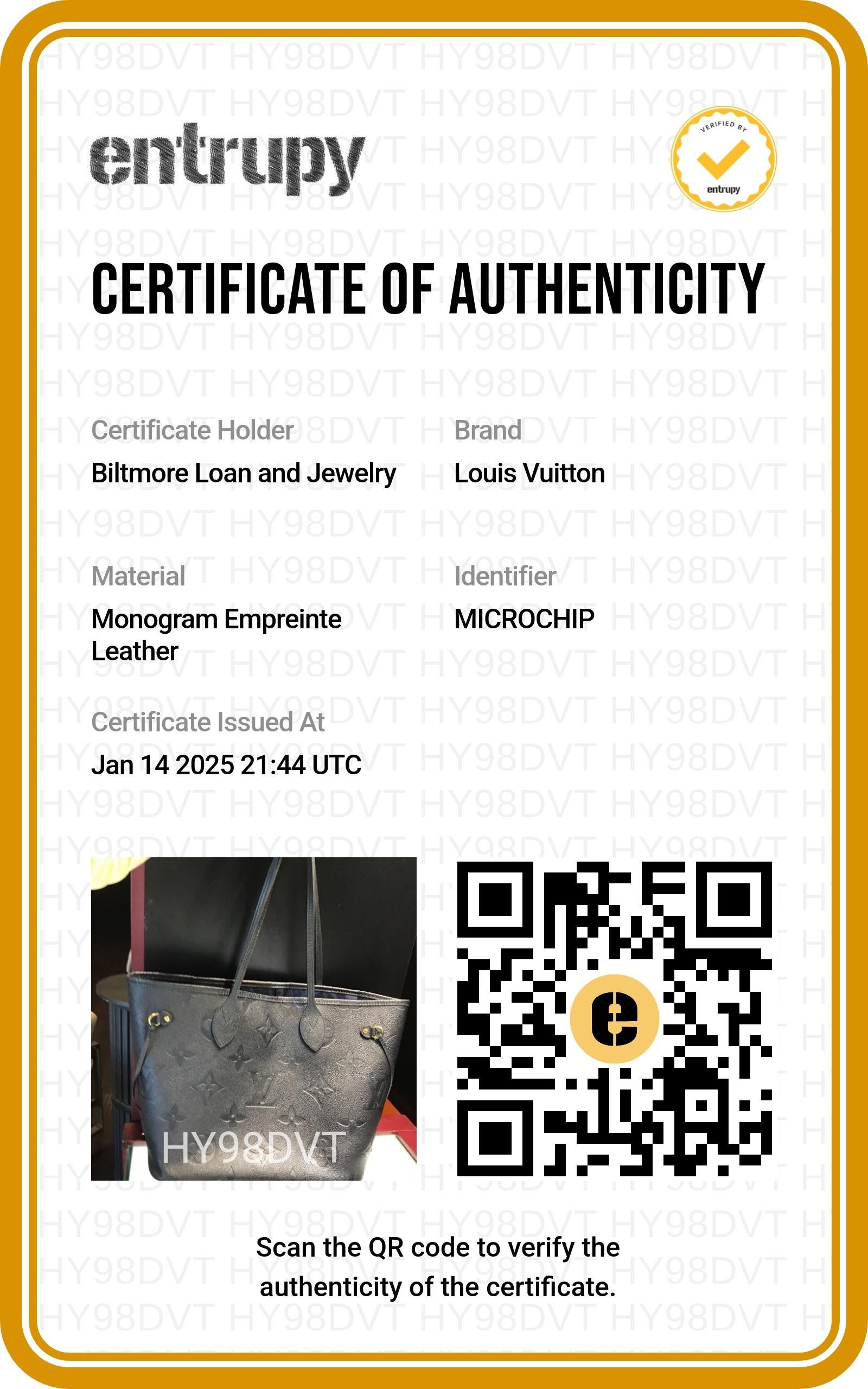 Louis Vuitton Black Monogram Giant Empreinte Neverfull MM For Sale 5