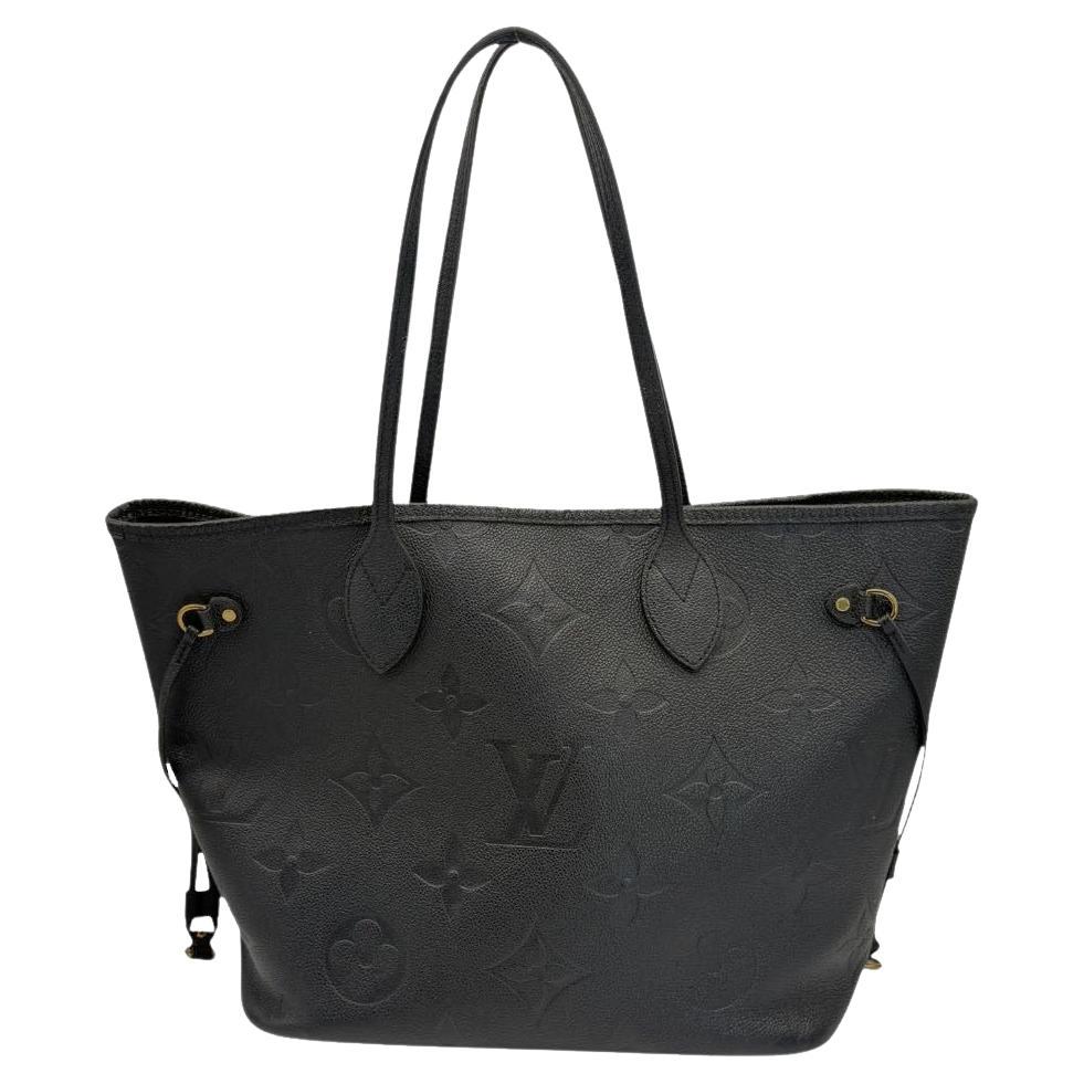 Louis Vuitton Black Monogram Giant Empreinte Neverfull MM For Sale