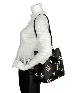Neonoe MM Umwandelbare Tasche von Louis Vuitton, schwarzes Monogramm, Riesen Wild im Herzen, Neonoe MM