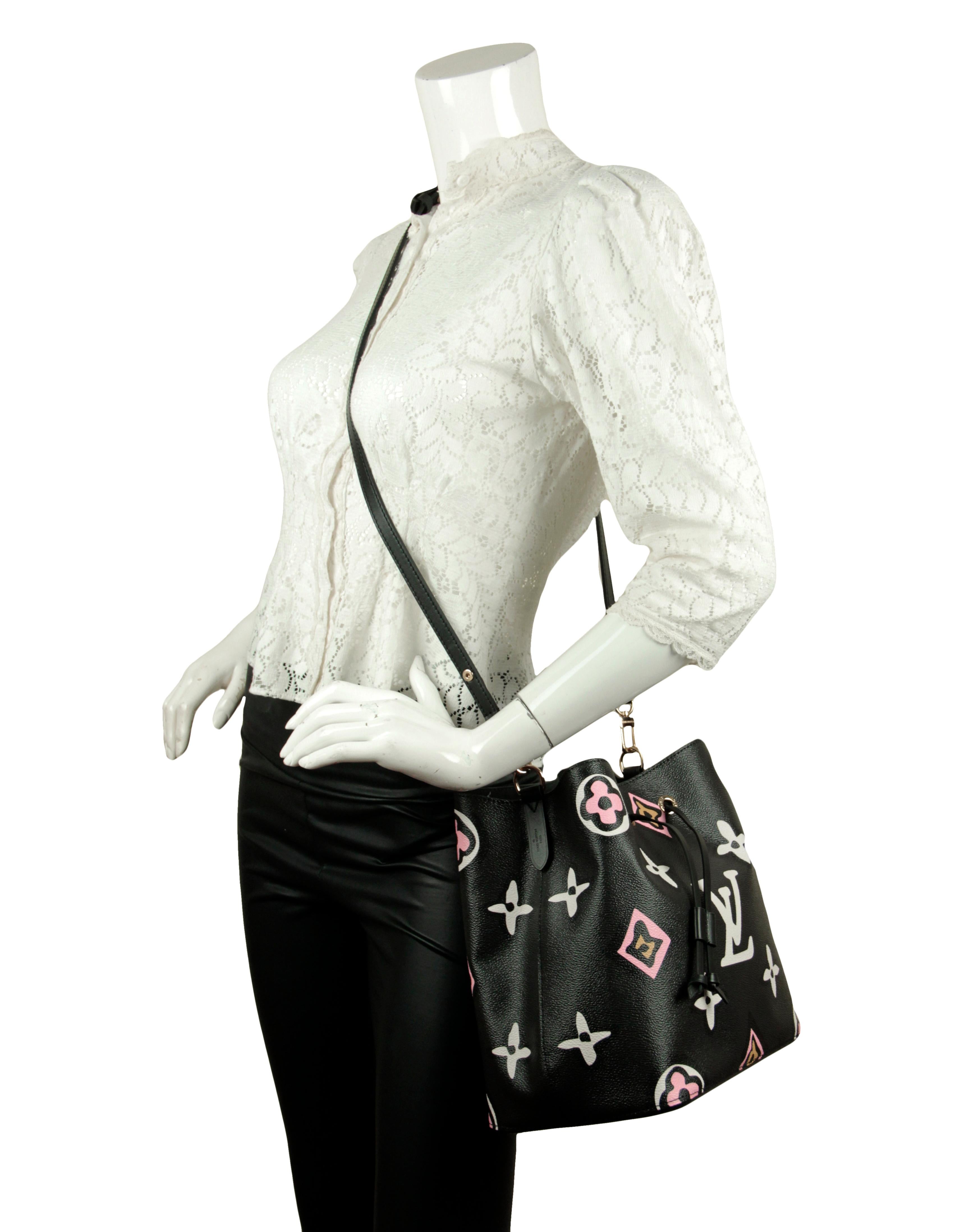 Noir Louis Vuitton Black Monogram Giant Wild at Heart Neonoe MM Convertible Bag