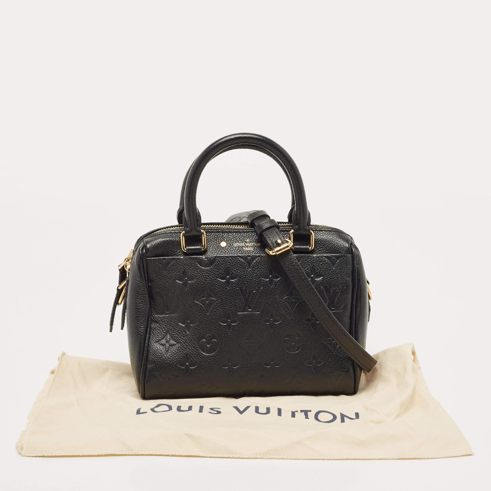 Louis Vuitton Black Monogram Impreinte Leather Speedy 20 Bandouliere Bag 2