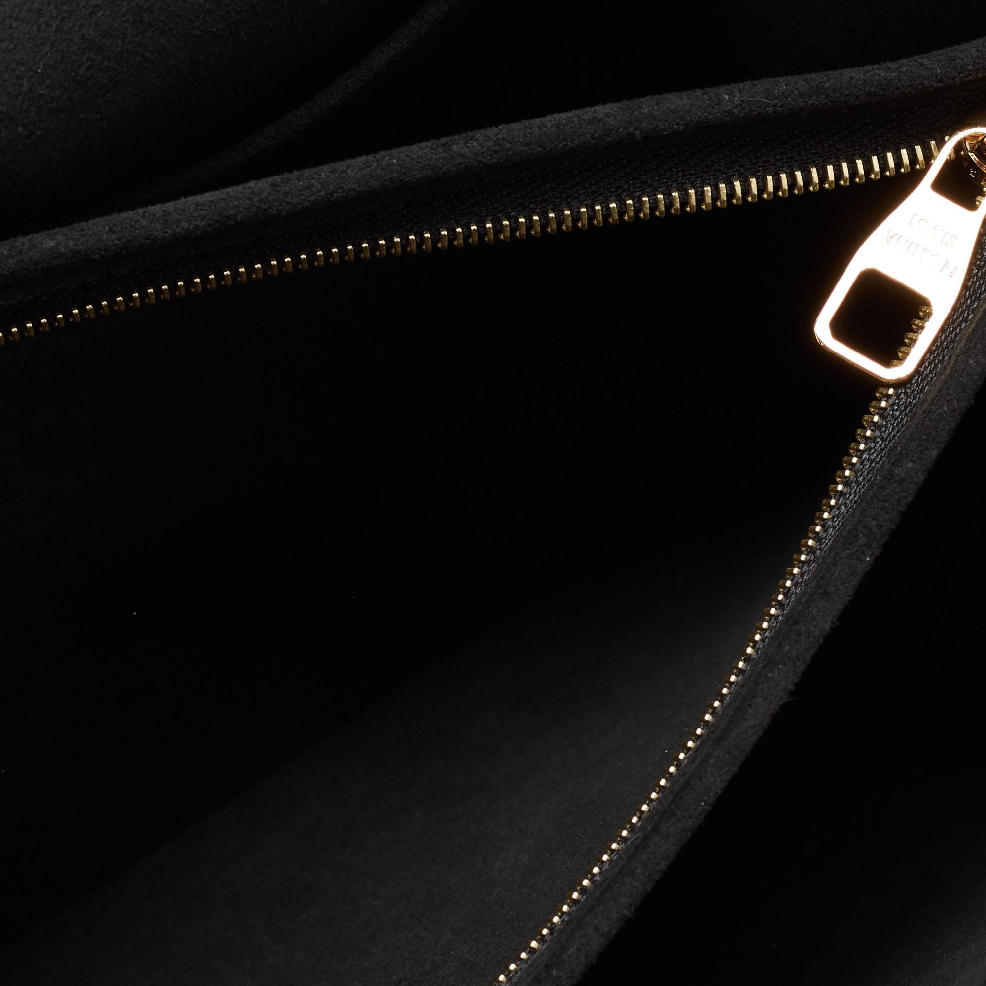Louis Vuitton Black Monogram Jacquard and Leather Since 1854 Dauphine MM Bag In Excellent Condition In Dubai, Al Qouz 2