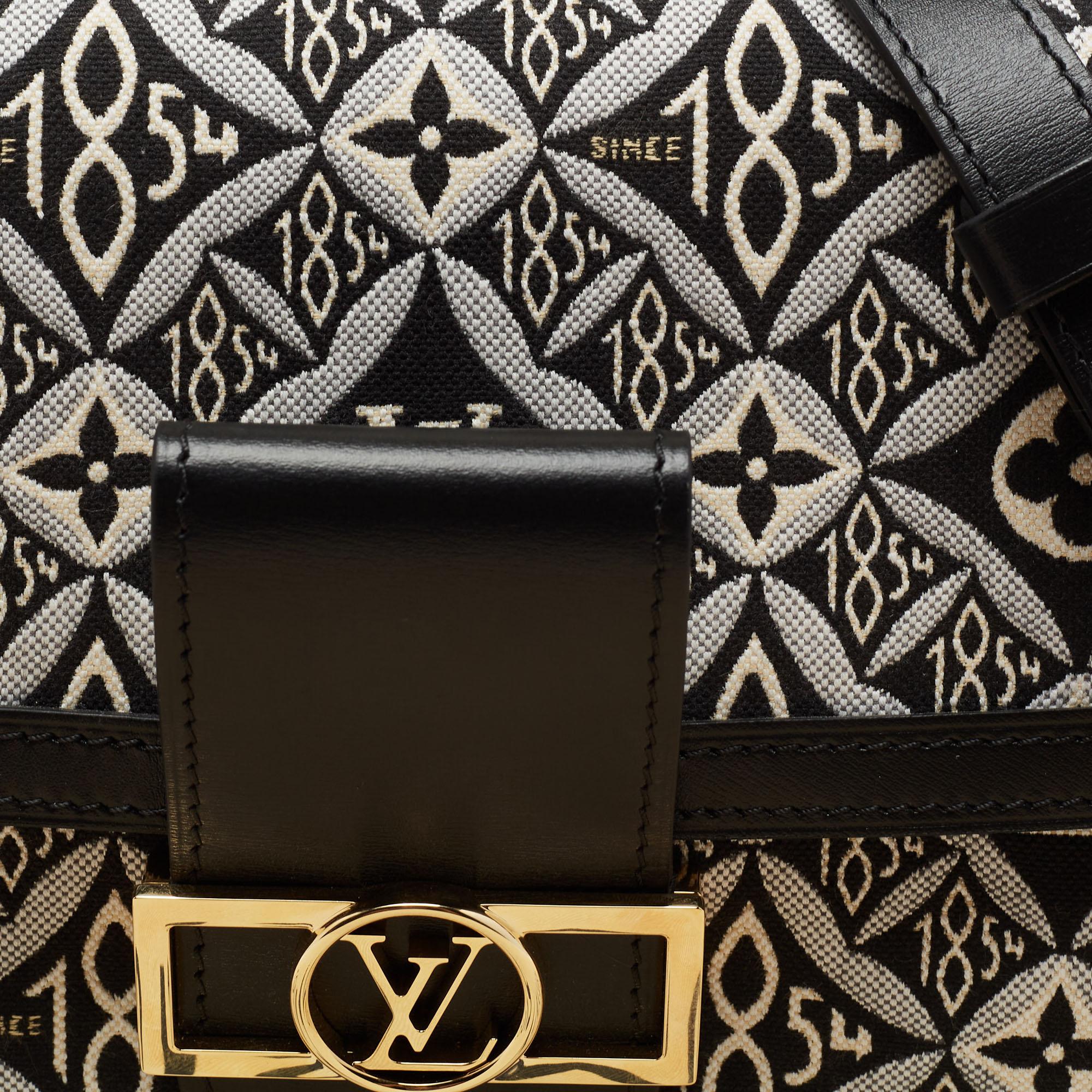 Louis Vuitton Black Monogram Jacquard and Leather Since 1854 Dauphine MM Bag 1