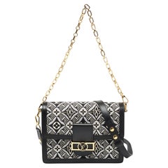 Louis Vuitton Black Monogram Jacquard and Leather Since 1854 Dauphine MM Bag