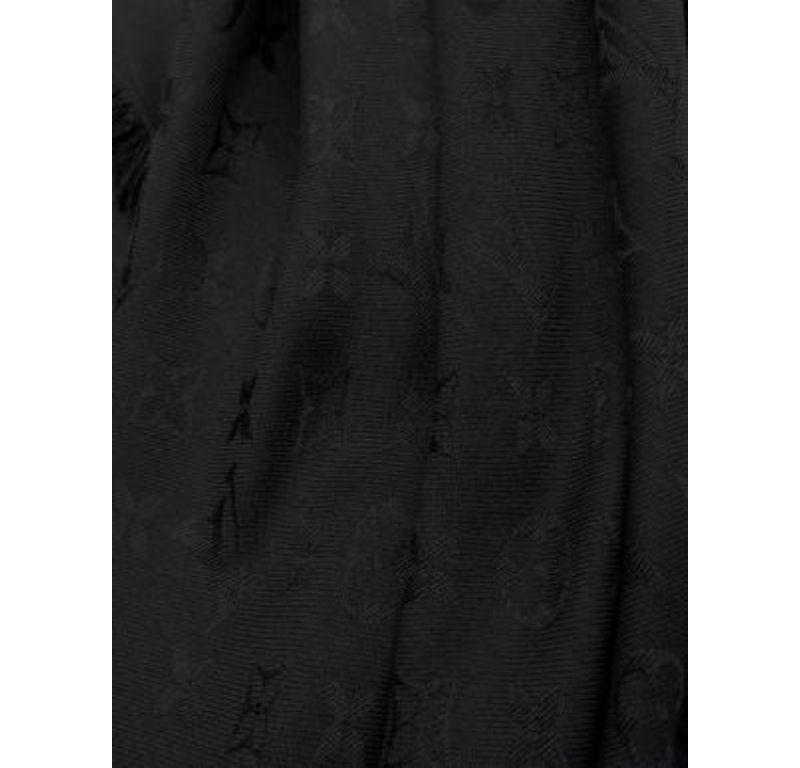 Women's Louis Vuitton Black Monogram Jacquard Shawl For Sale