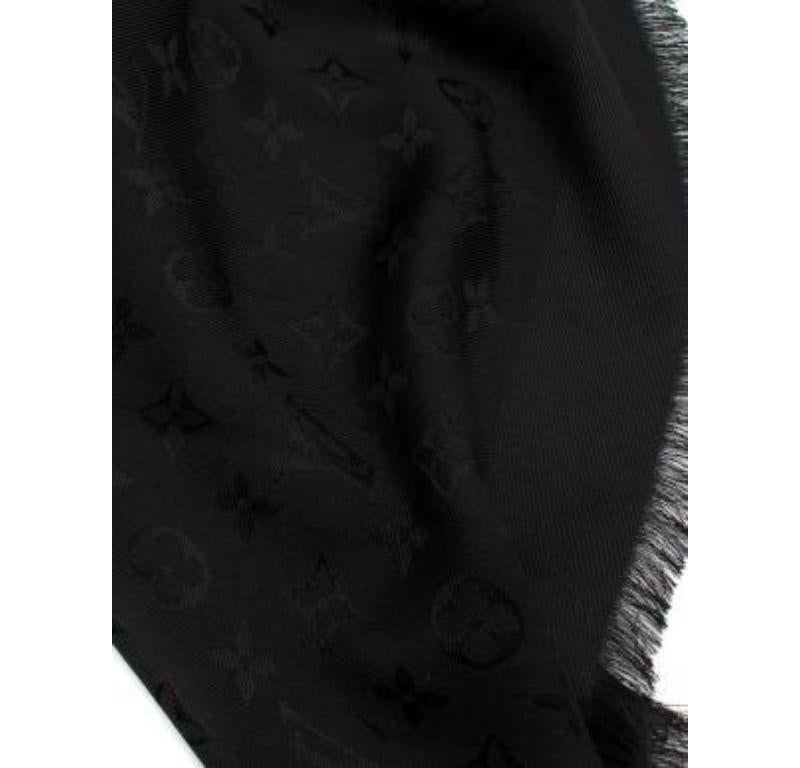 Louis Vuitton Black Monogram Jacquard Shawl For Sale 1