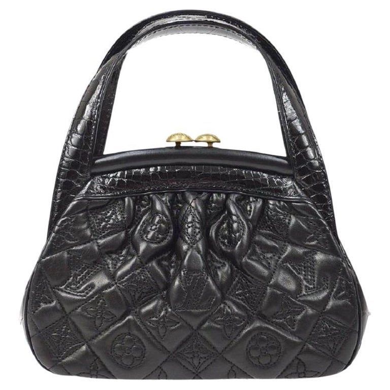 Louis Vuitton Black Crocodile Leather Exotic Top Handle Shoulder Small Mini  Bag at 1stDibs