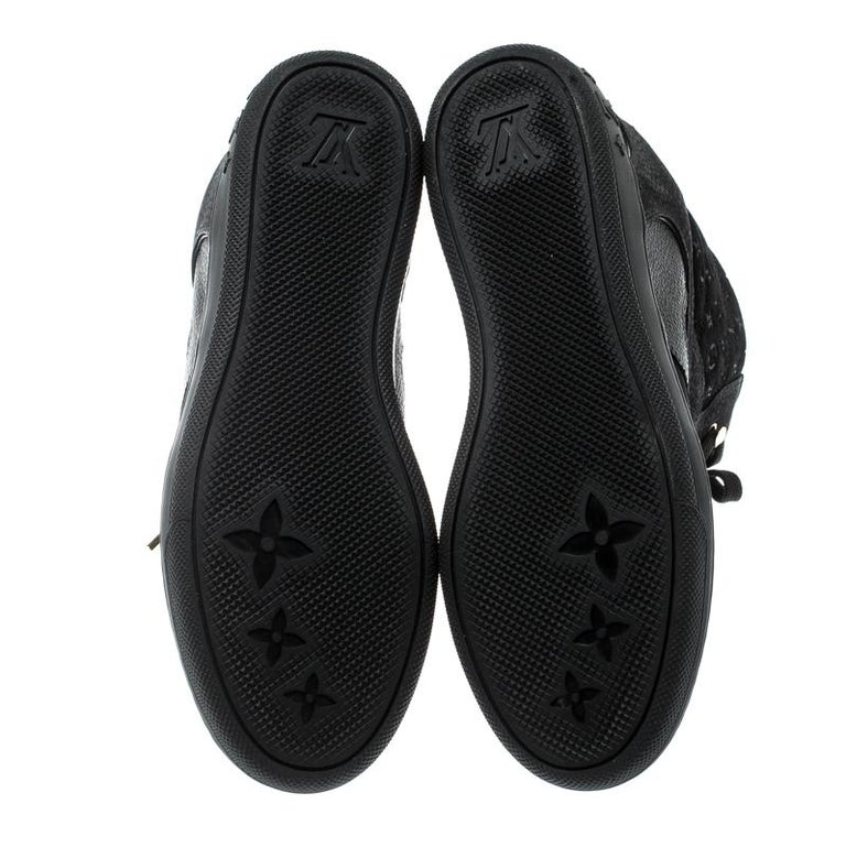 Monogram Cliff Louis Vuitton Black Monogram Leather Cliff Top Lace Up Sneakers Size 39 ...