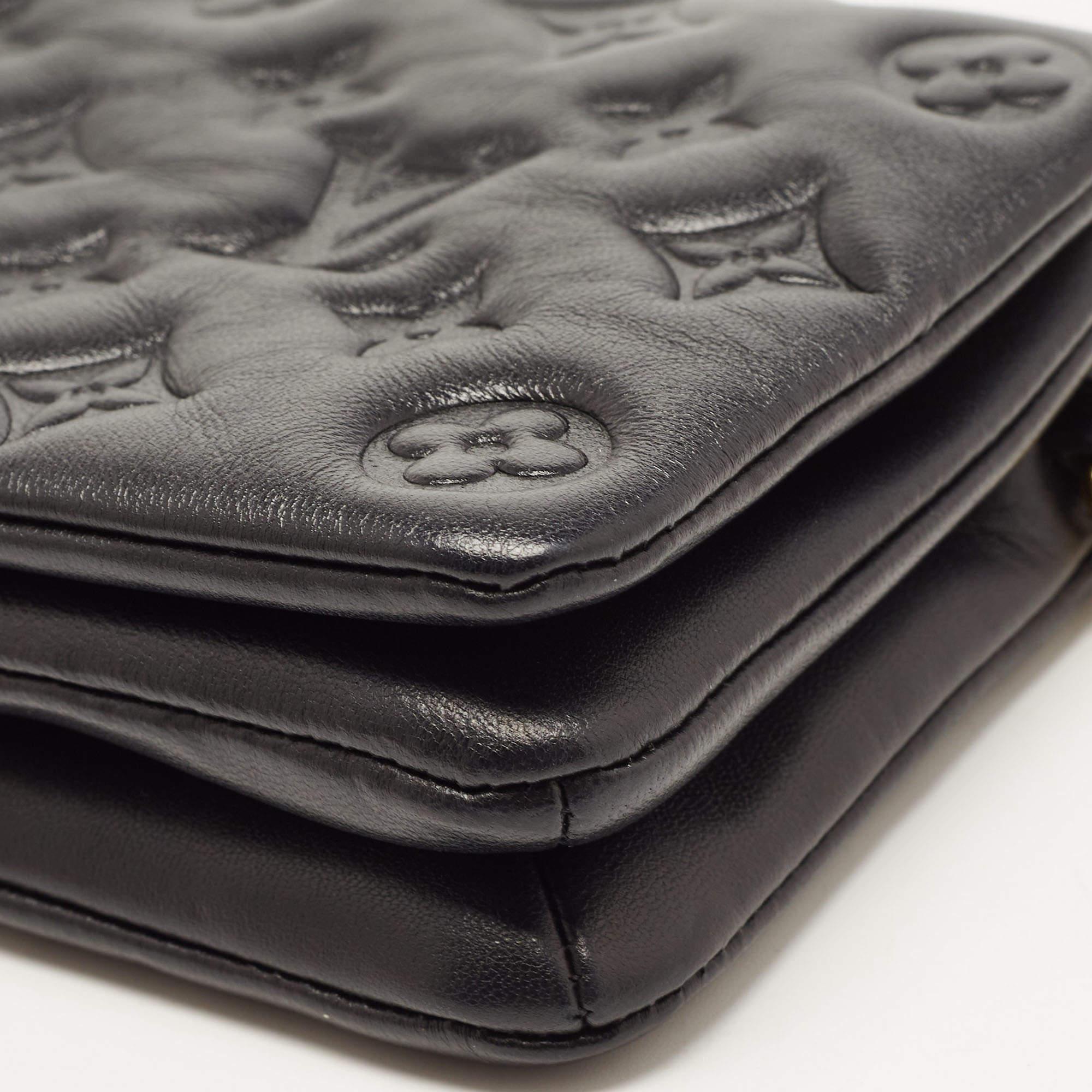 Women's Louis Vuitton Black Monogram Leather Coussin Pochette Bag