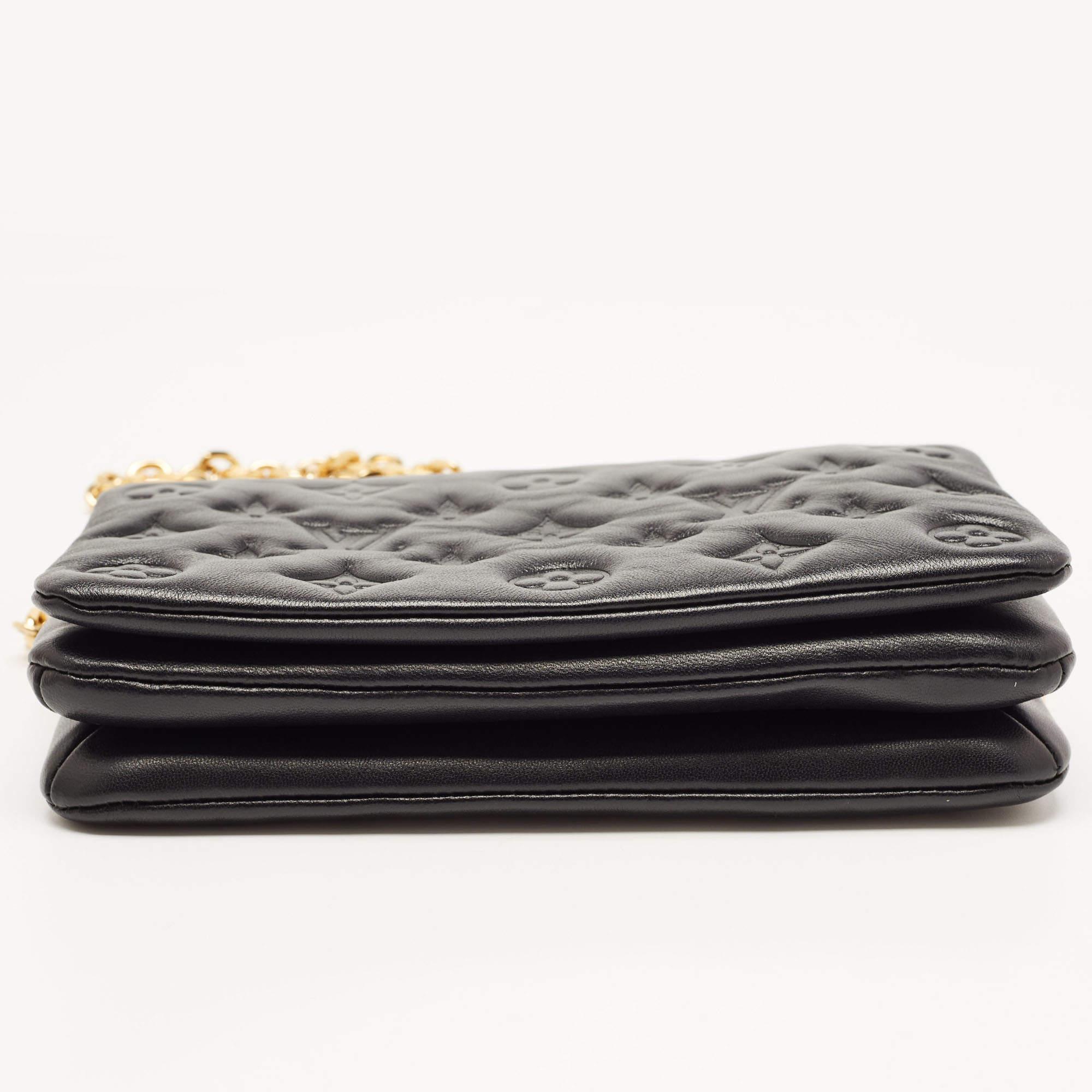 Louis Vuitton Black Monogram Leather Coussin Pochette Bag 1