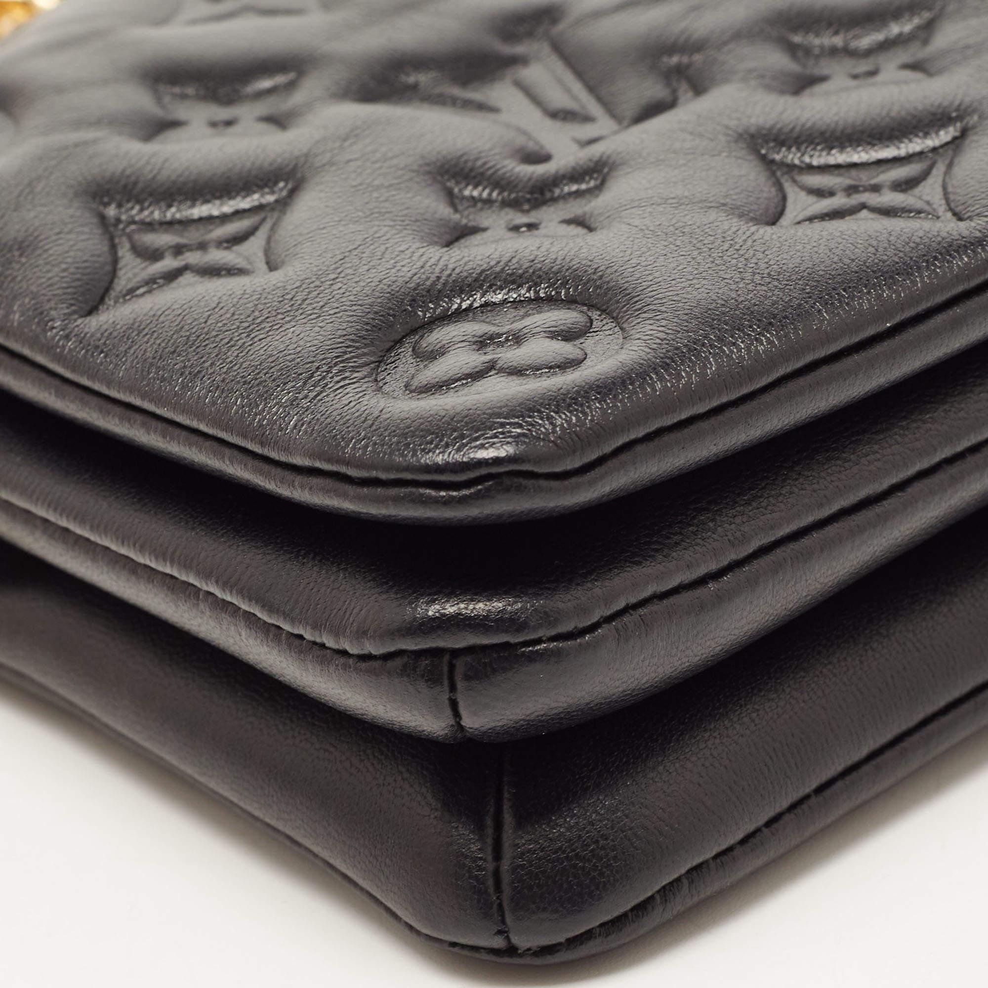 Louis Vuitton Black Monogram Leather Coussin Pochette Bag 1