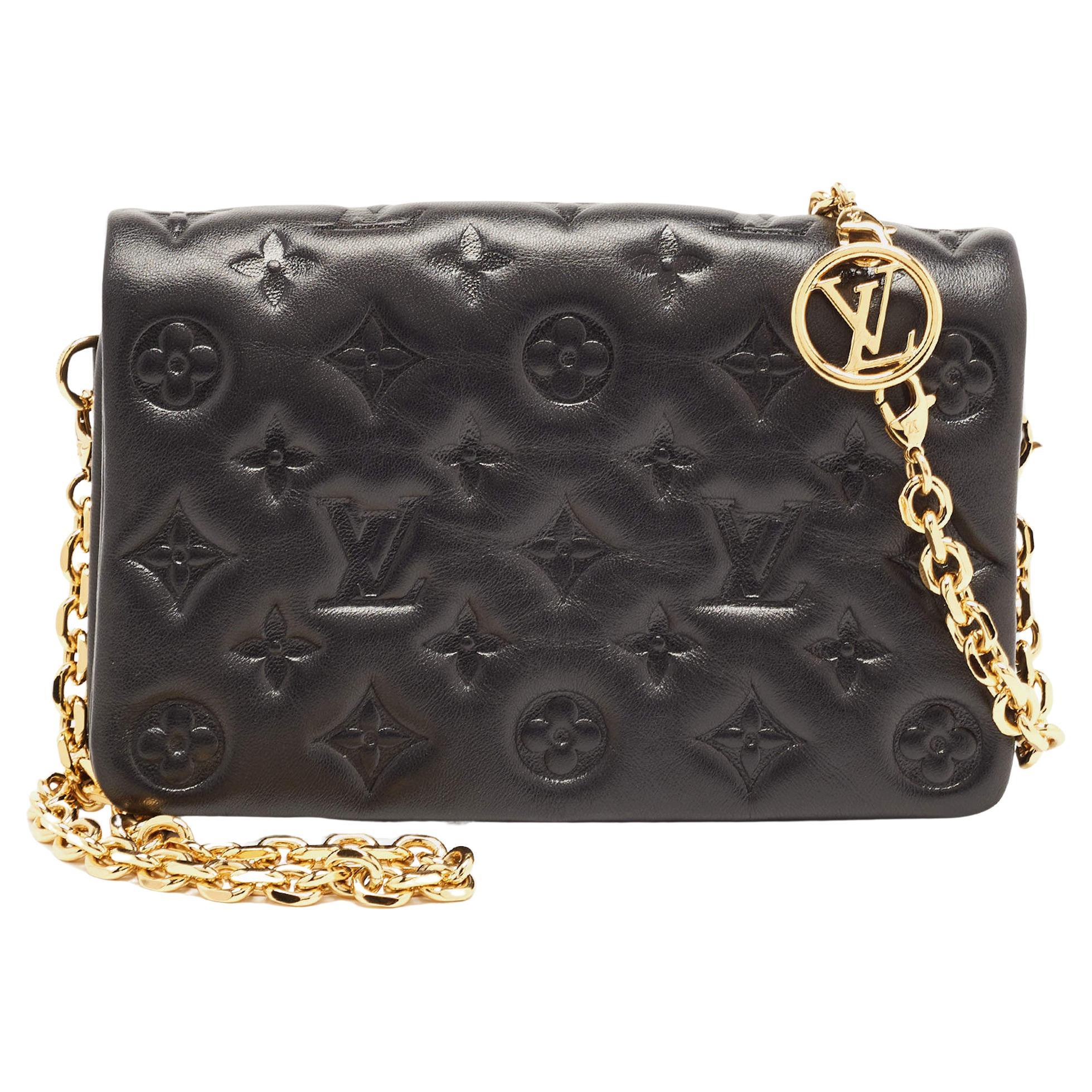 Louis Vuitton Black Monogram Leather Coussin Pochette Bag