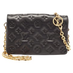 Louis Vuitton Black Monogram Leather Coussin Pochette Bag