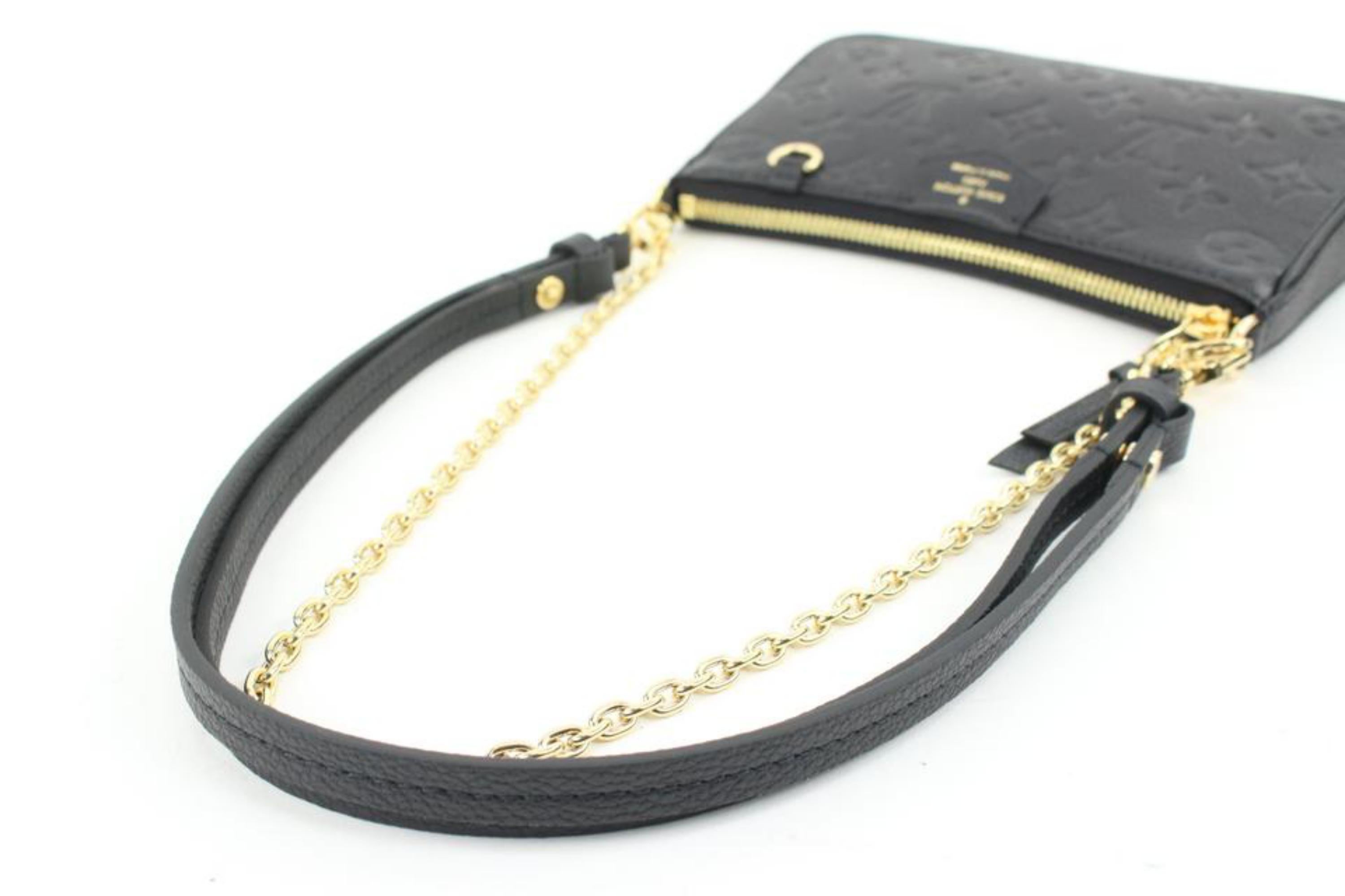 Louis Vuitton Black Monogram Leather Empreinte Easy Pouch on Strap Crossbody  In New Condition In Dix hills, NY