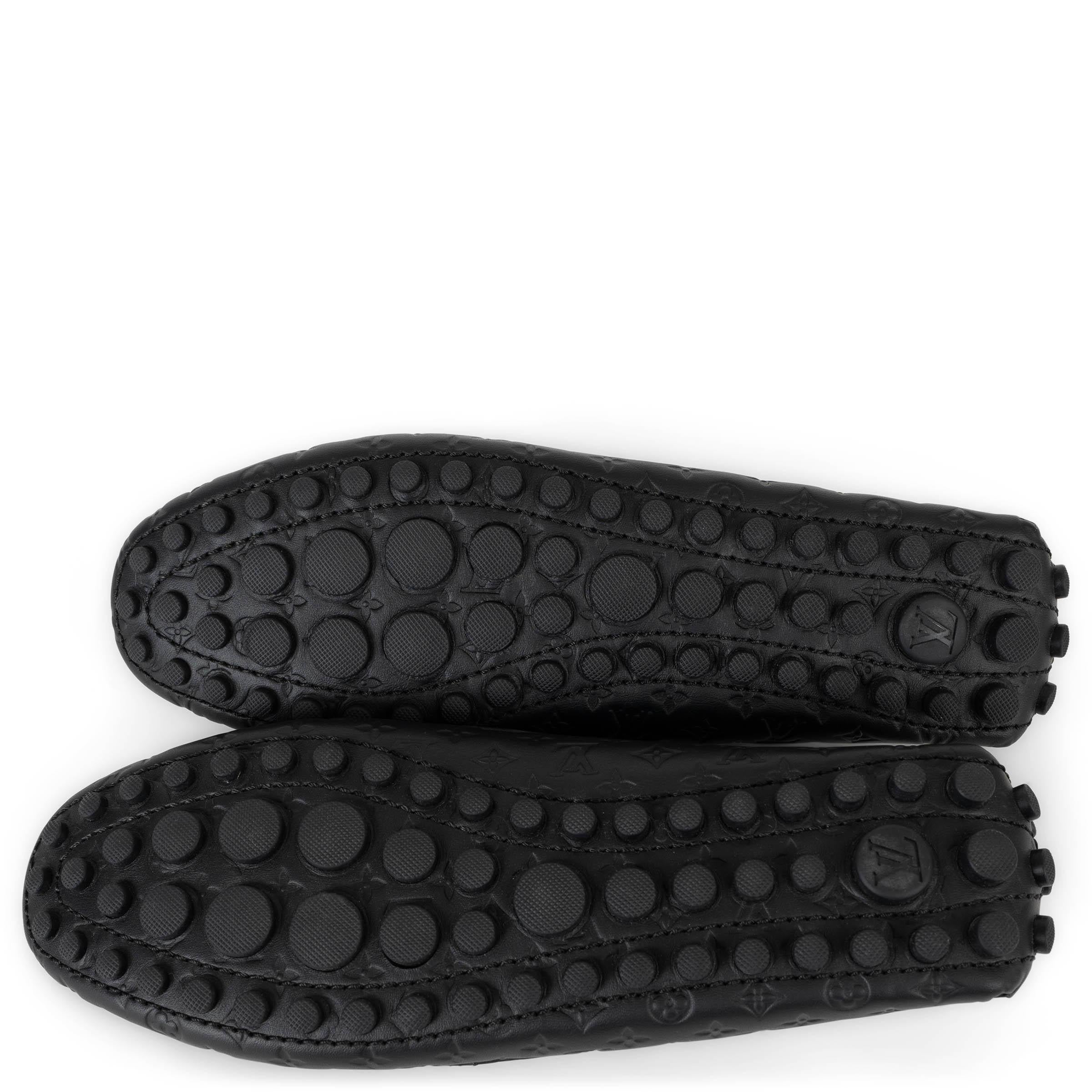 LOUIS VUITTON negro Monograma Cuero GLORIA Mocasines Zapatos 37 en venta 4