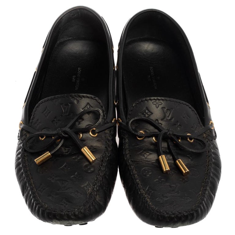 Louis Vuitton Black Monogram Leather Gloria Loafers Size 37 Louis Vuitton