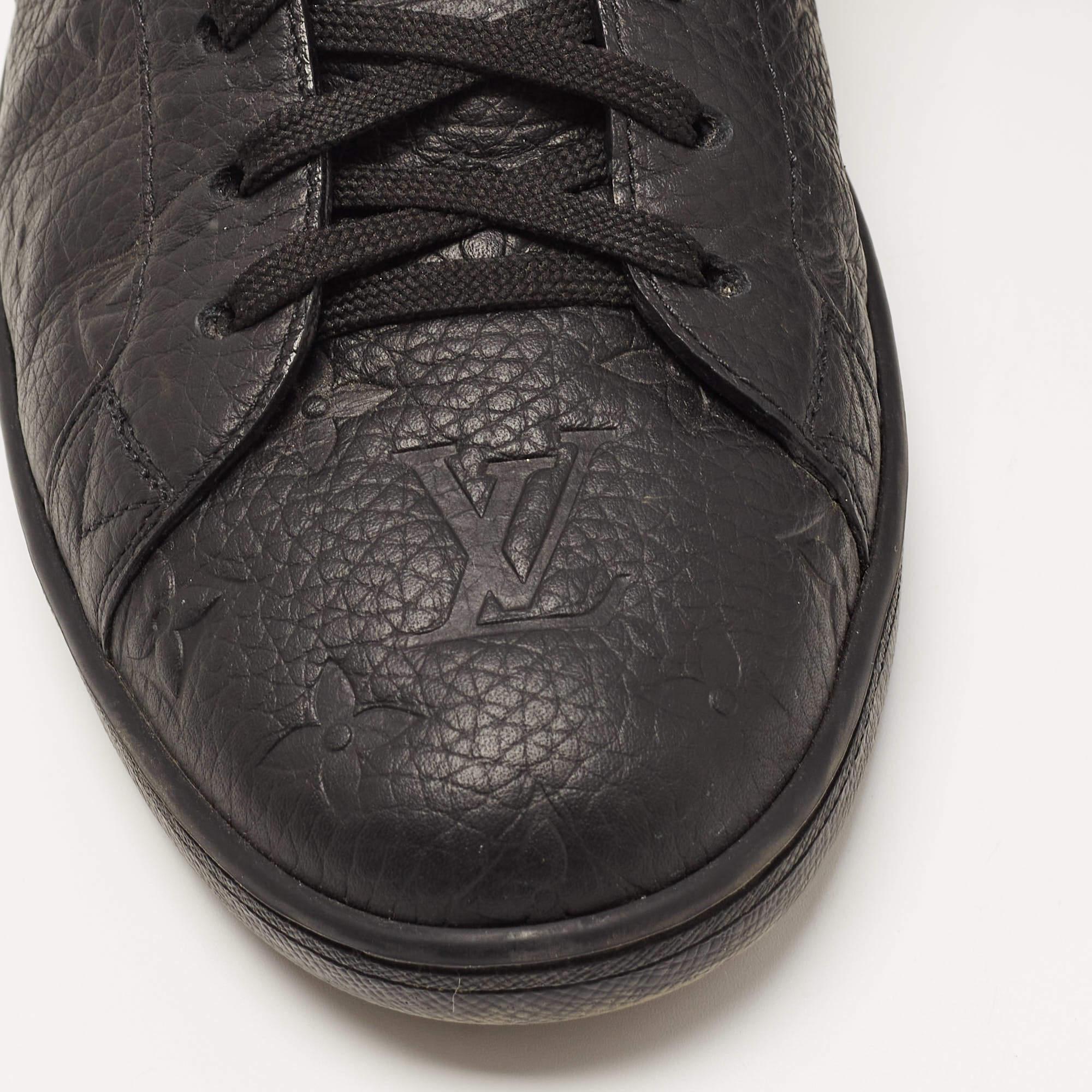 Louis Vuitton Black Monogram Leather Luxembourg Sneakers Size 43 1