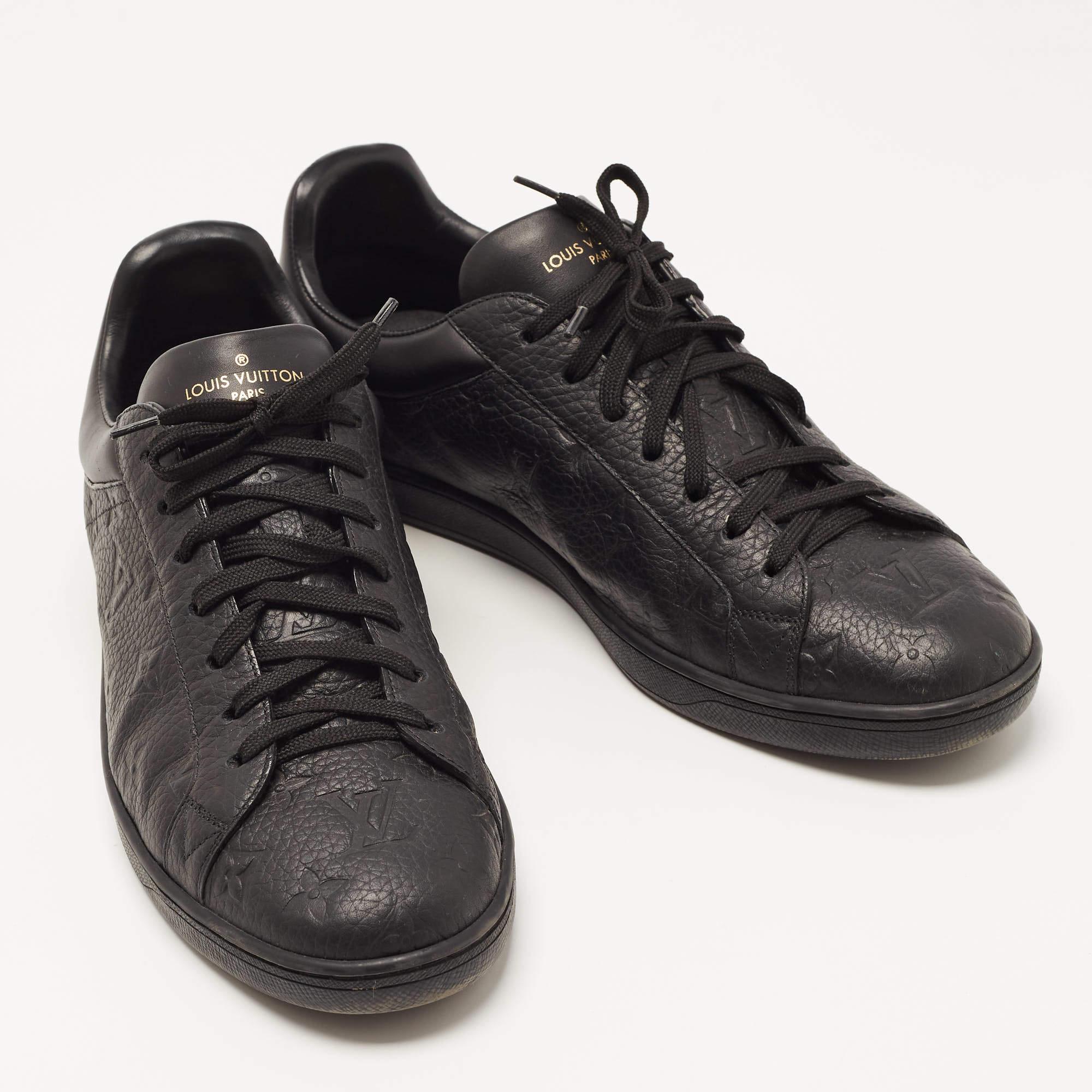 Louis Vuitton Black Monogram Leather Luxembourg Sneakers Size 43 2