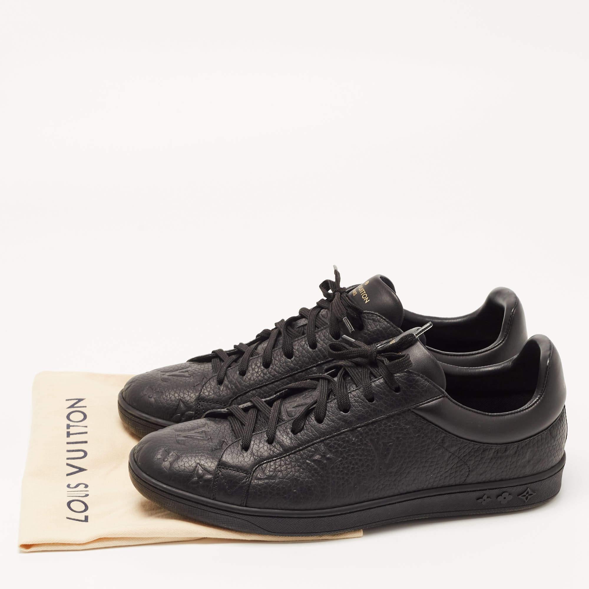 Louis Vuitton Black Monogram Leather Luxembourg Sneakers Size 43 3