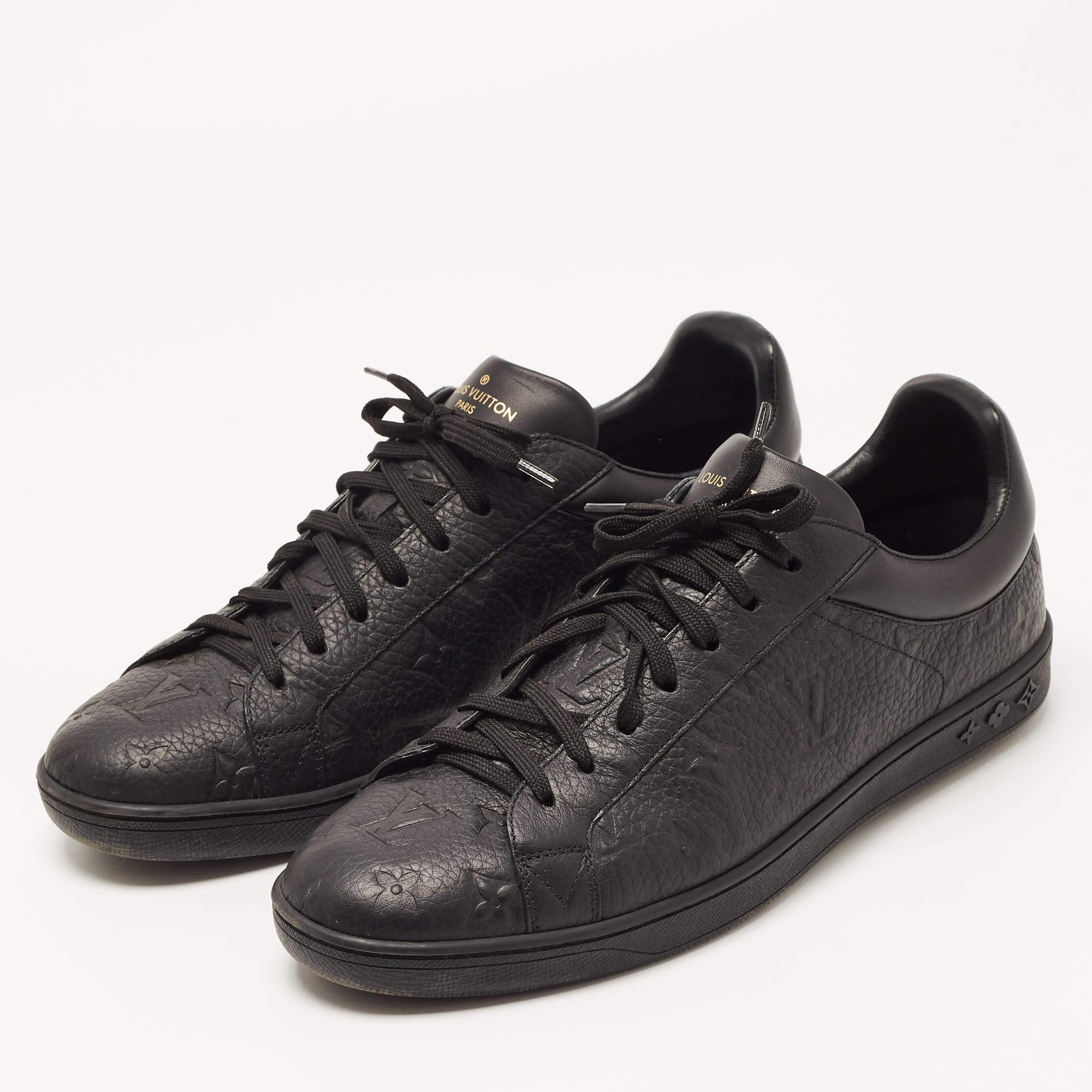 Louis Vuitton Black Monogram Leather Luxembourg Sneakers Size 43 5