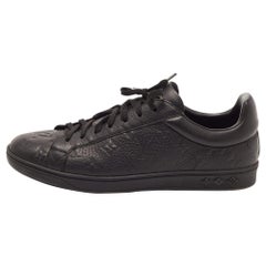 Louis Vuitton Black Monogram Leather Luxembourg Sneakers Size 43