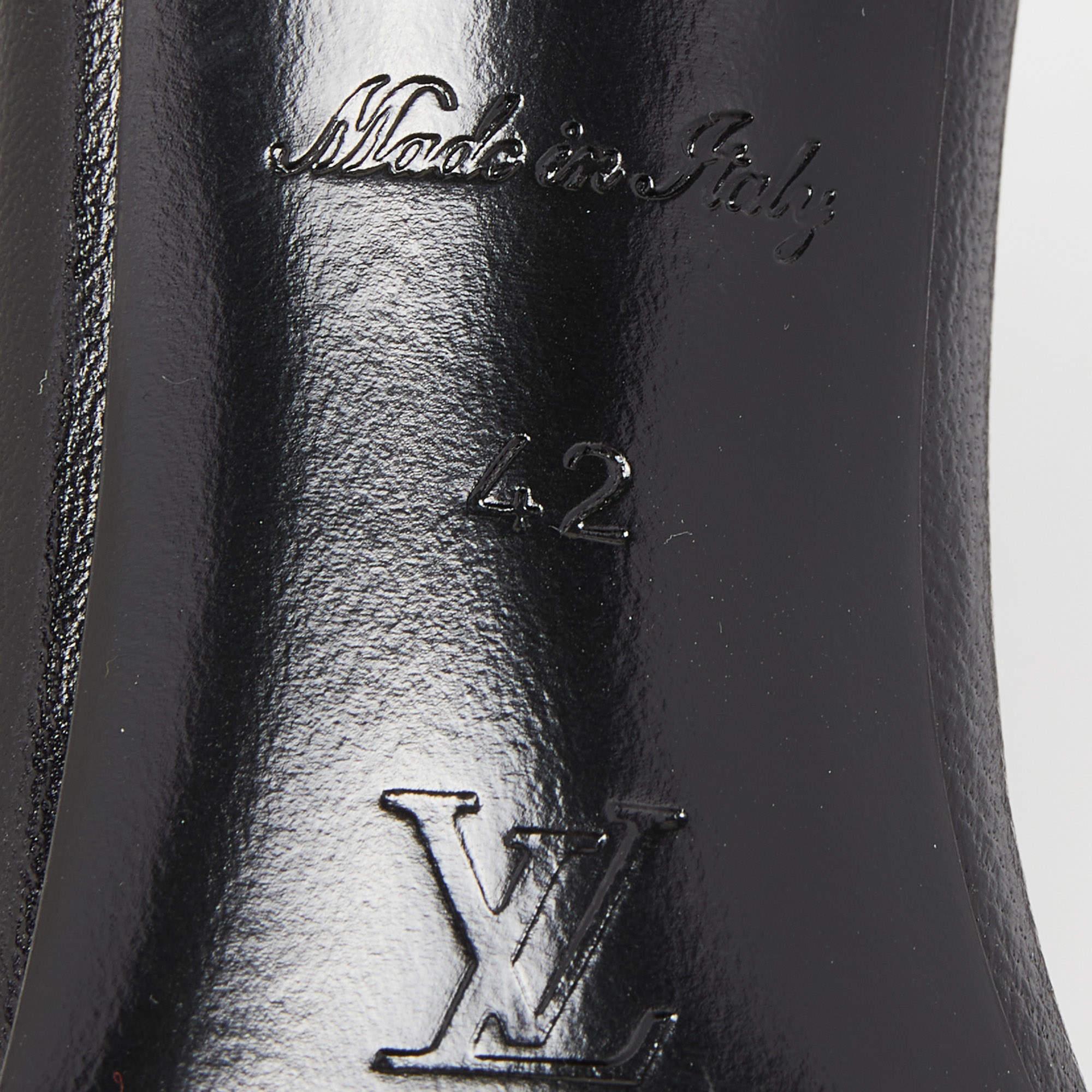 Louis Vuitton Black Monogram Leather Revival Slide Sandals Size 42 3