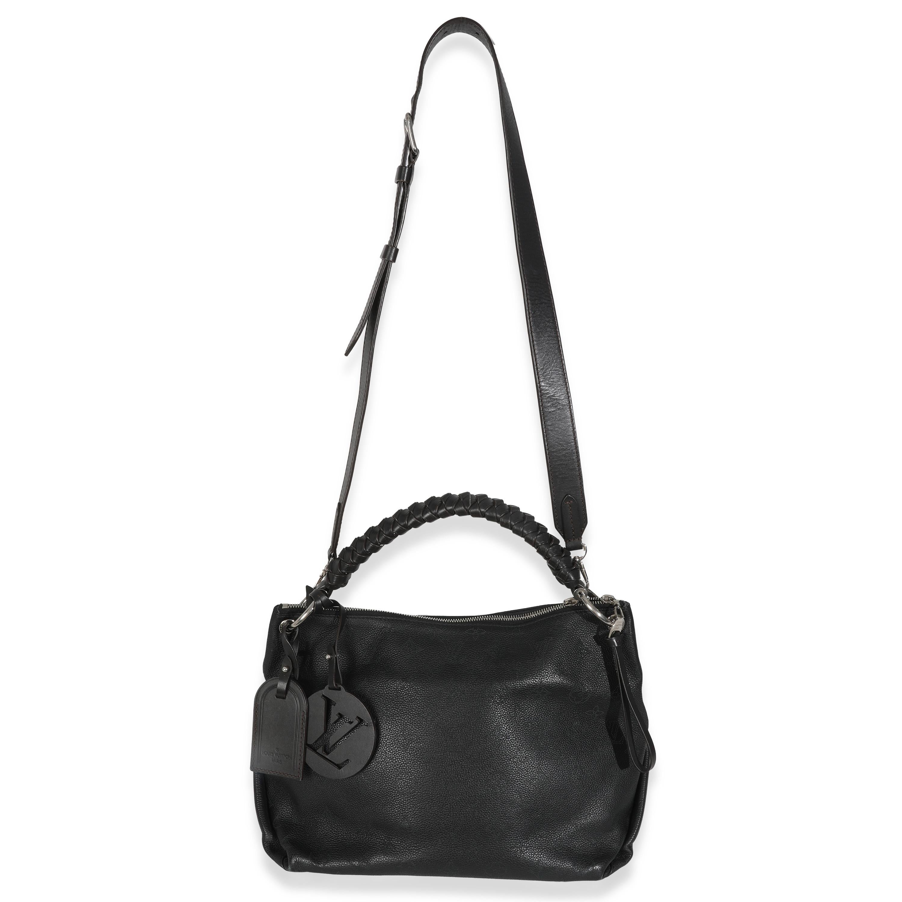 Louis Vuitton Noir Monogram Mahina Beaubourg Hobo MM en vente 2