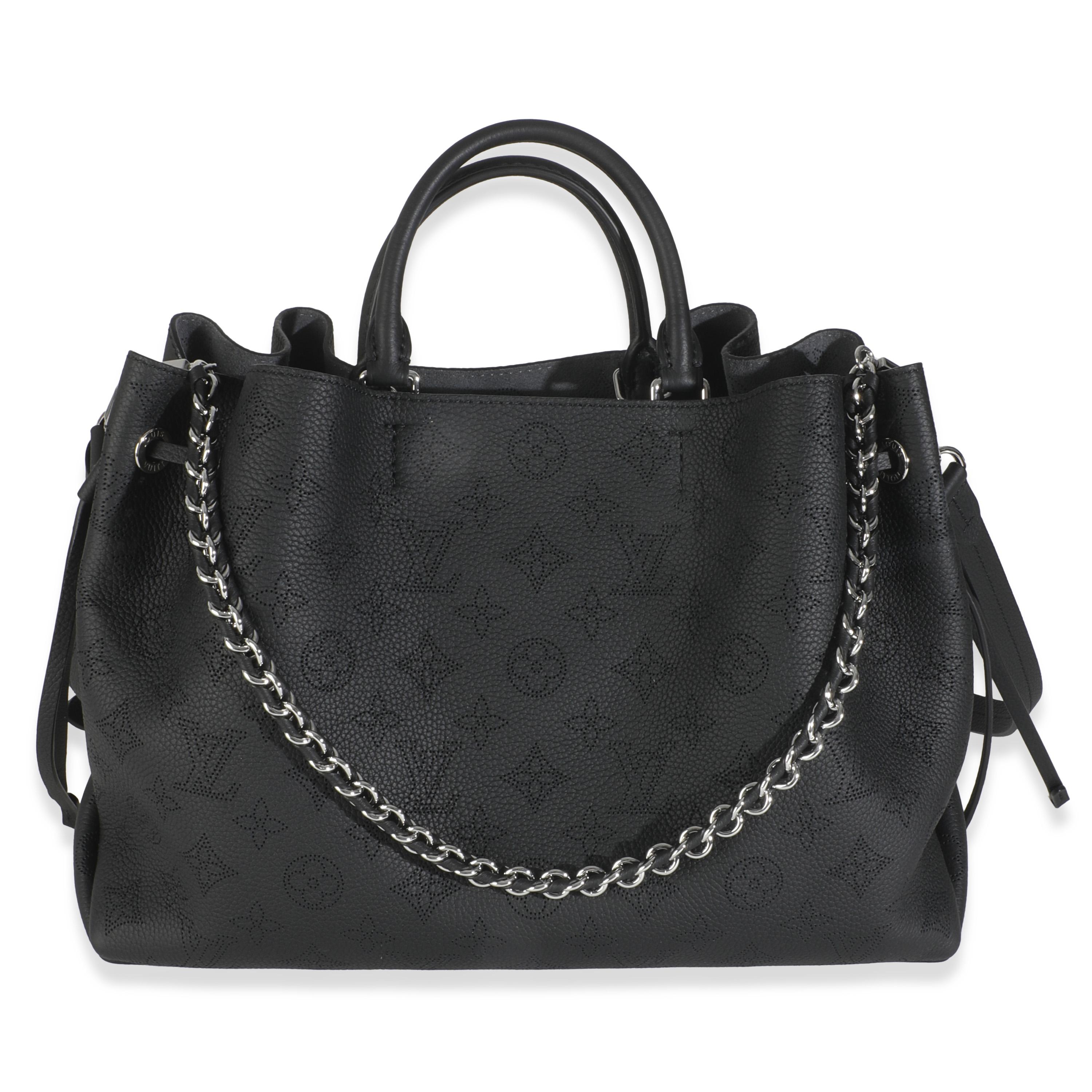 Listing Title: Louis Vuitton Black Monogram Mahina Bella Tote
SKU: 145347
MSRP: 5050.00 USD
Condition: Pre-owned 
Handbag Condition: Excellent
Condition Comments: Item is in excellent condition and displays light signs of wear. Scratching along