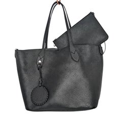 Louis Vuitton Black Monogram Mahina Blossom MM Tote With Pouch