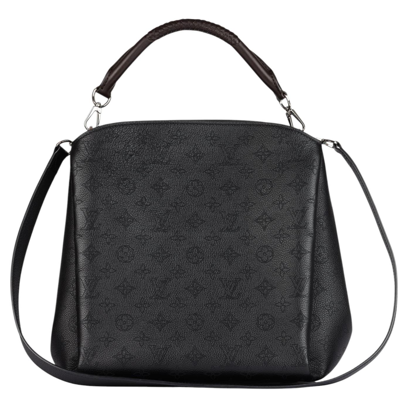 Louis Vuitton Black Monogram Mahina & Brown Calfskin Leather Babylone PM