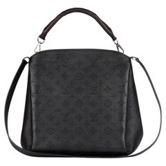 Louis Vuitton Black Monogram Mahina & Brown Calfskin Leather Babylone PM