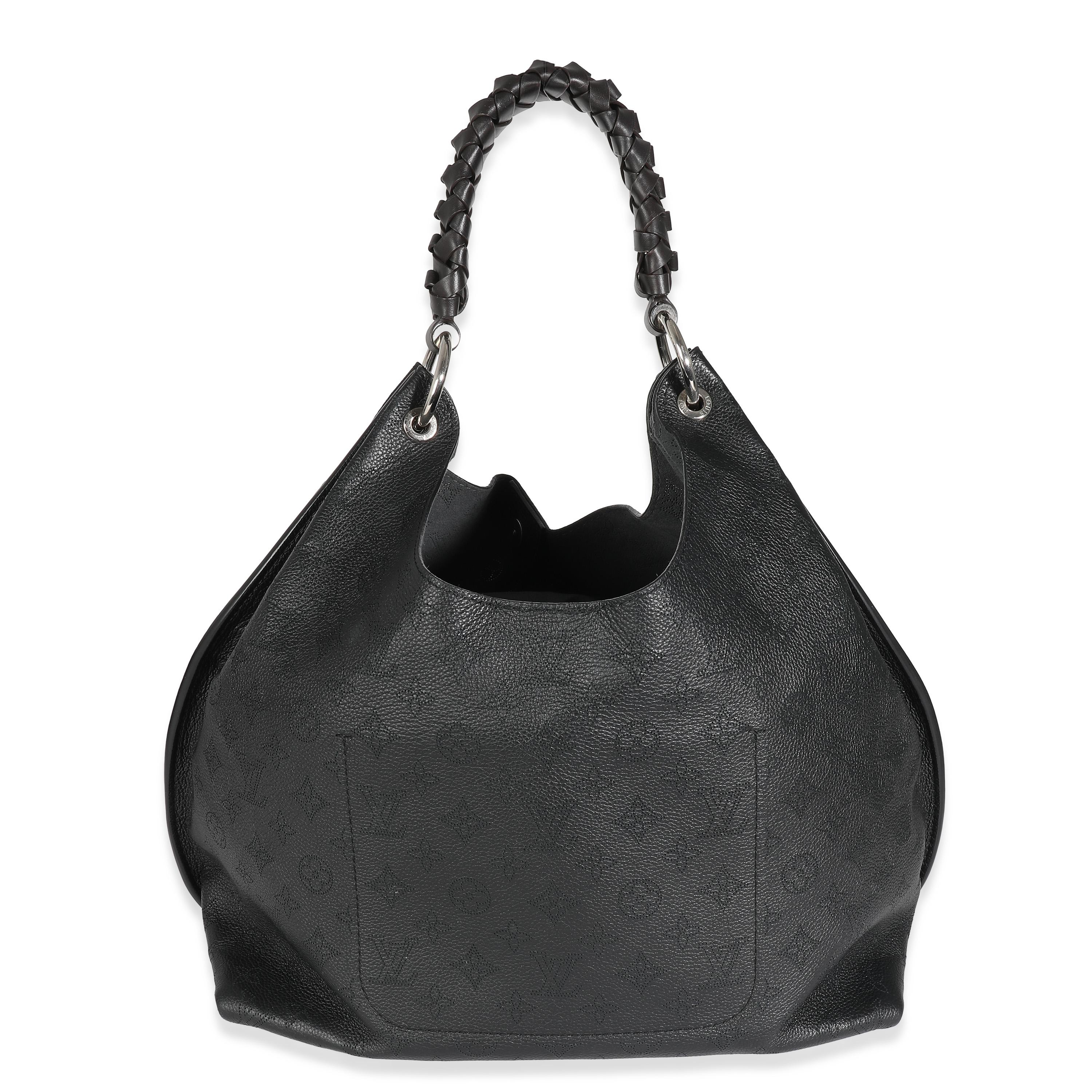 Listing Title: Louis Vuitton Black Monogram Mahina Carmel Hobo
SKU: 137766
MSRP: 5000.00 USD
Condition: Pre-owned 
Handbag Condition: Very Good
Condition Comments: Item is in very good condition with minor signs of wear.  Light scuffing along