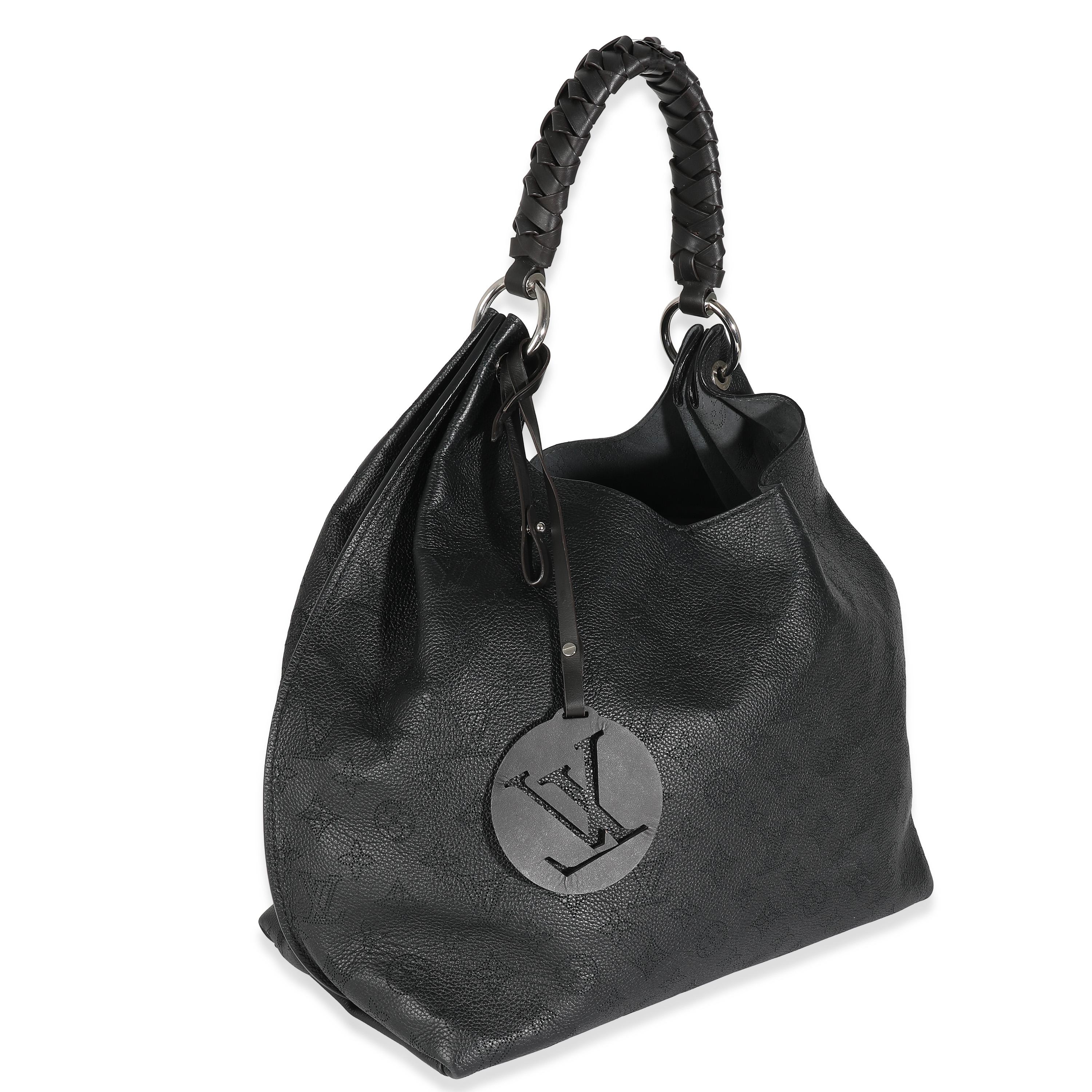 Louis Vuitton Black Monogram Mahina Carmel Hobo In Excellent Condition In New York, NY
